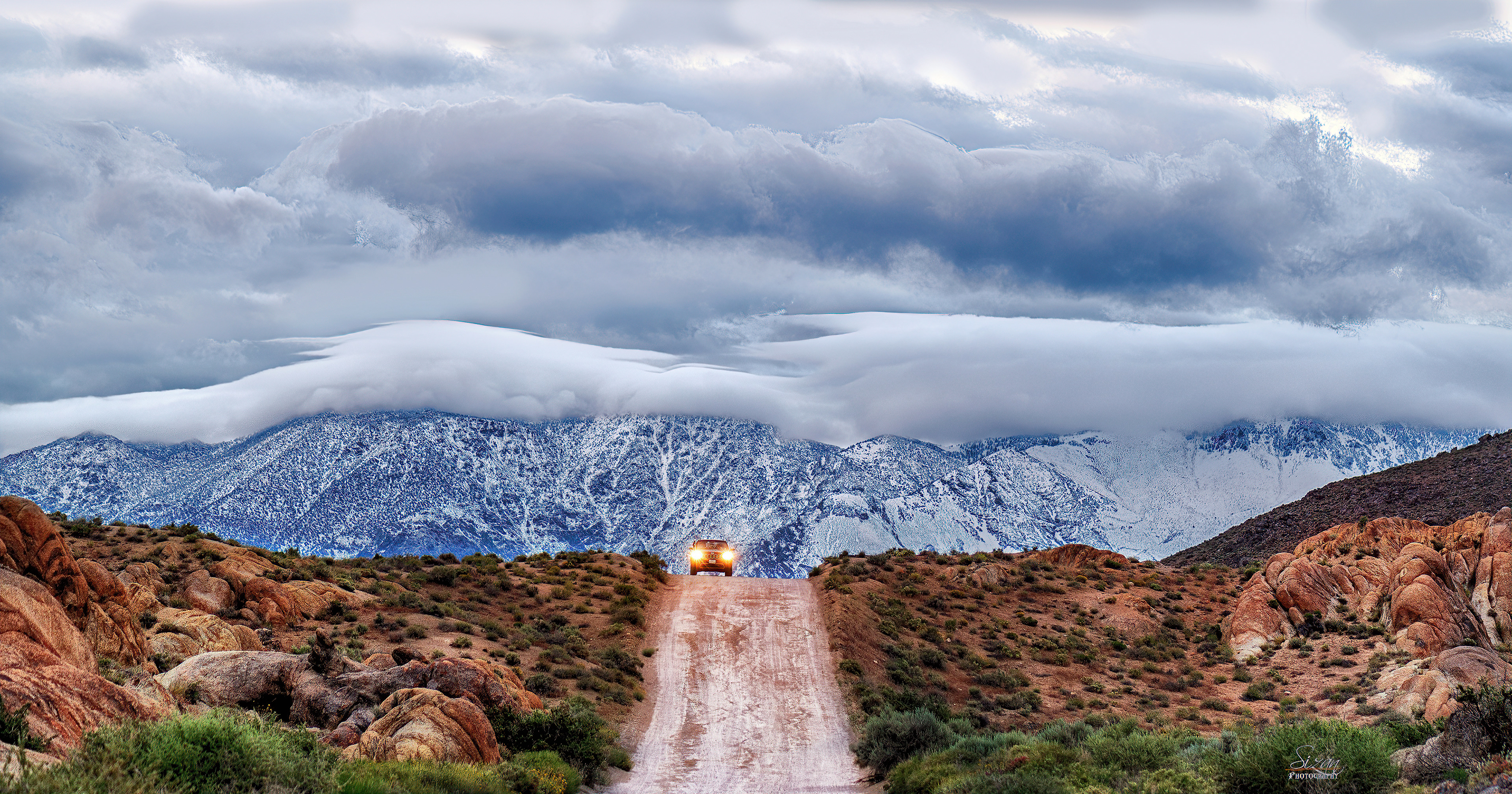 Cloud over the sierra (Alabama hills, CA)