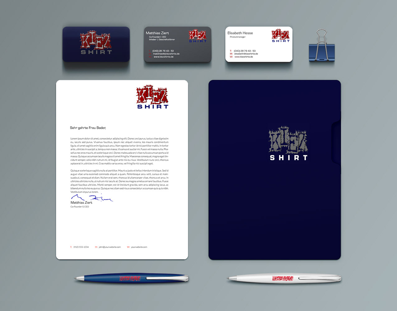 Corporate Design für einen T-Shrt-Handel: Akzidenzien