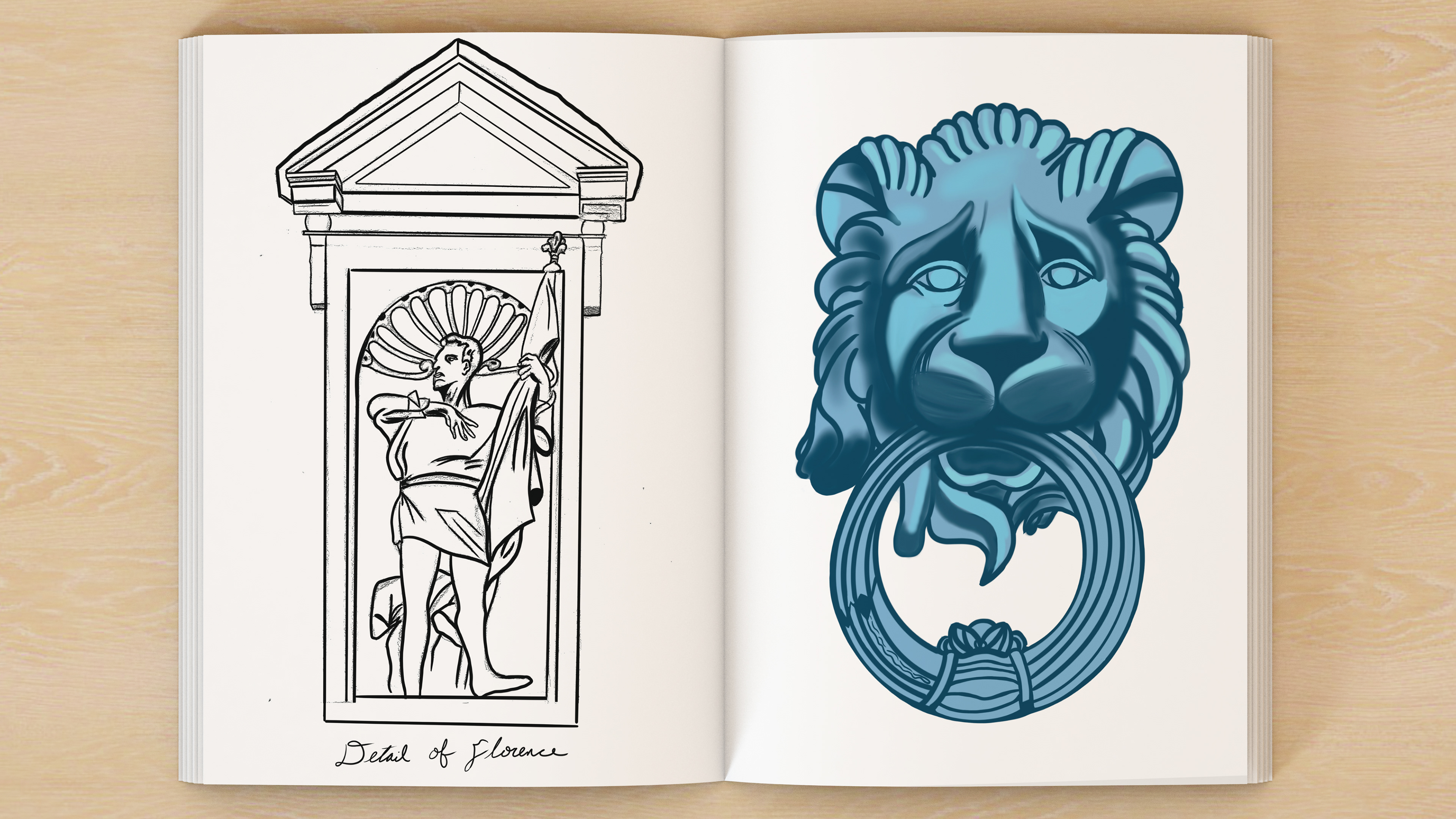 Study Abroad Illustration Book Pages