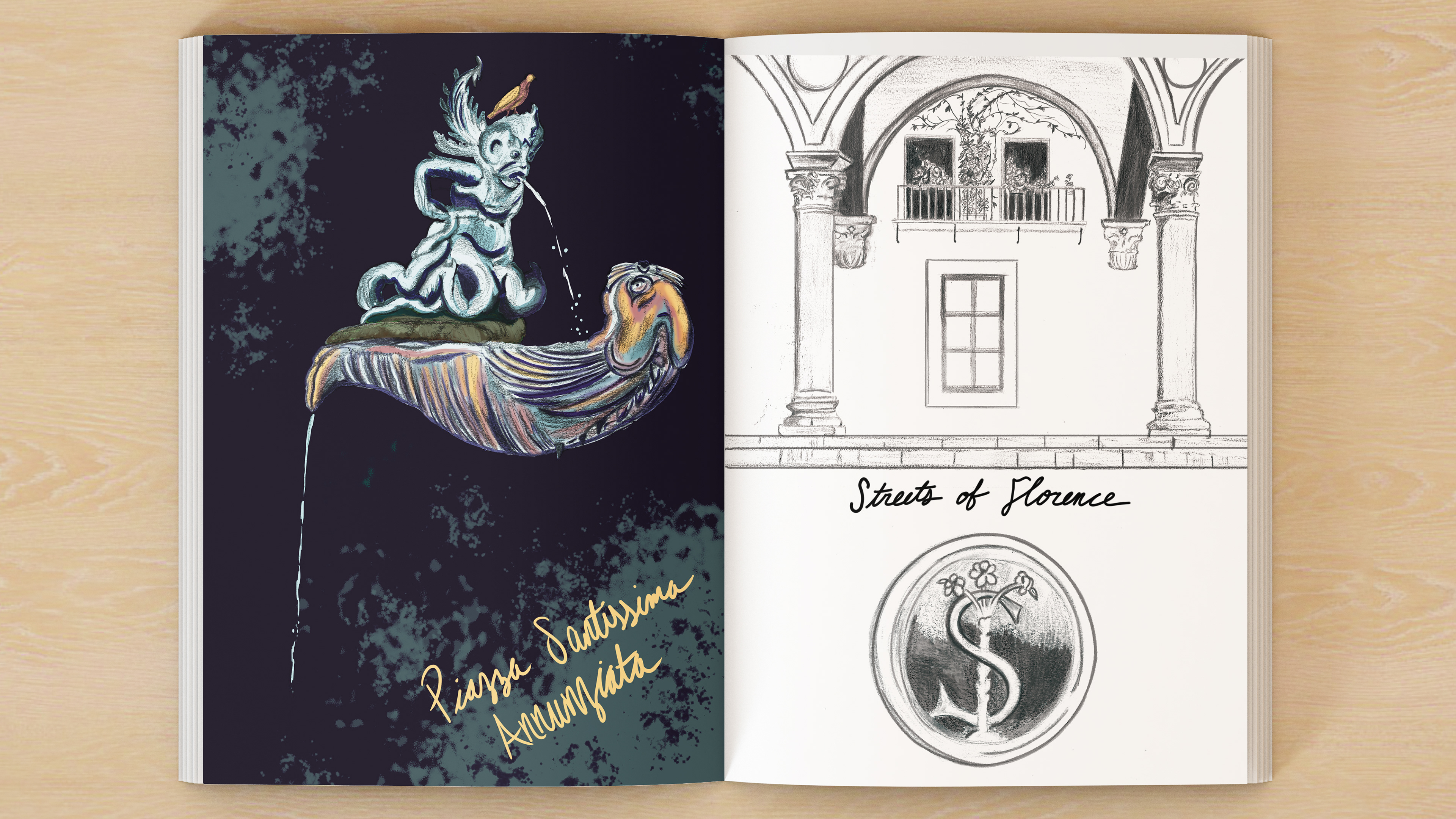 Study Abroad Illustration Book Pages