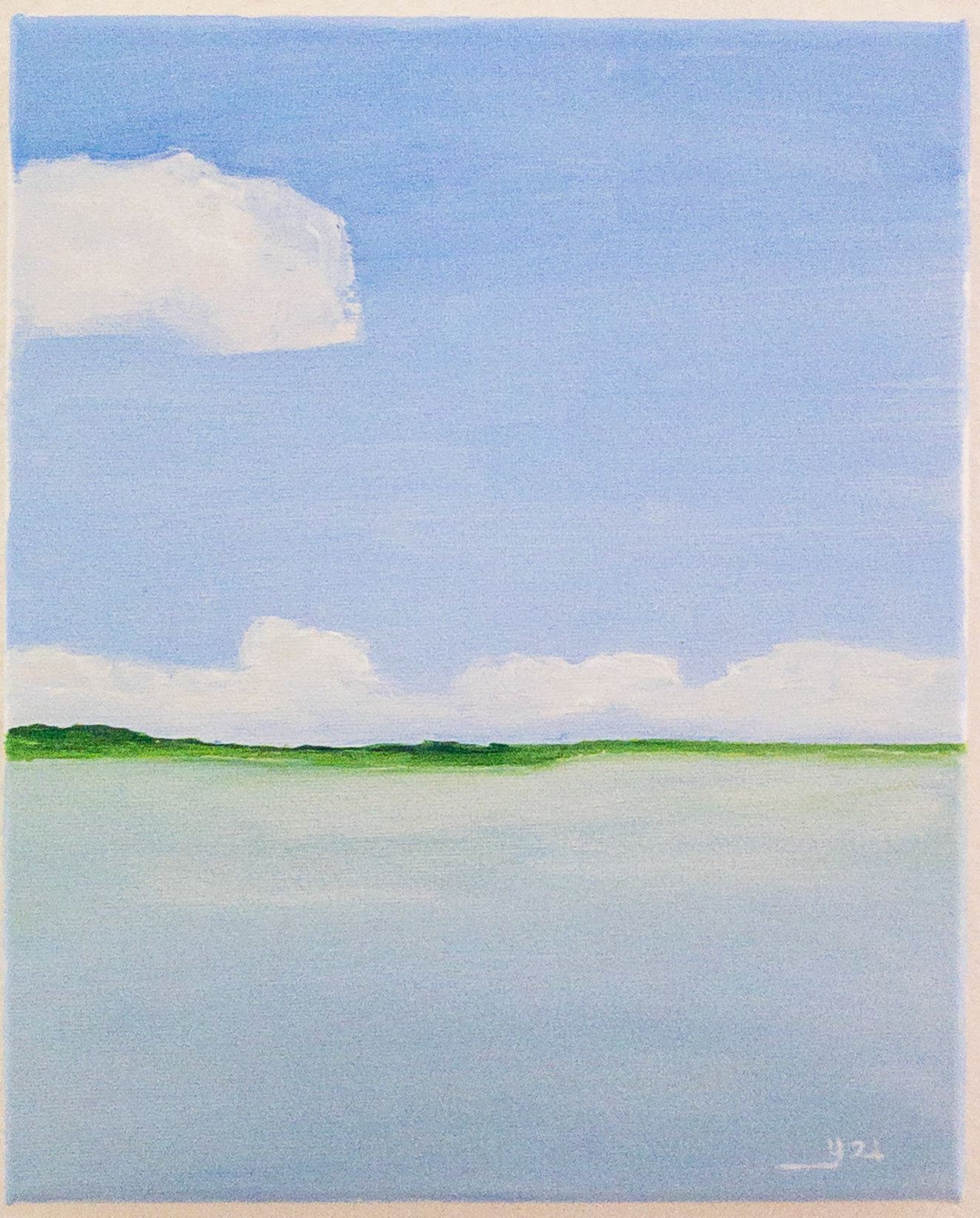 ©Yuri Bae Studio, Summer Clouds 01. Acrylic on Canvas, 8"x10"