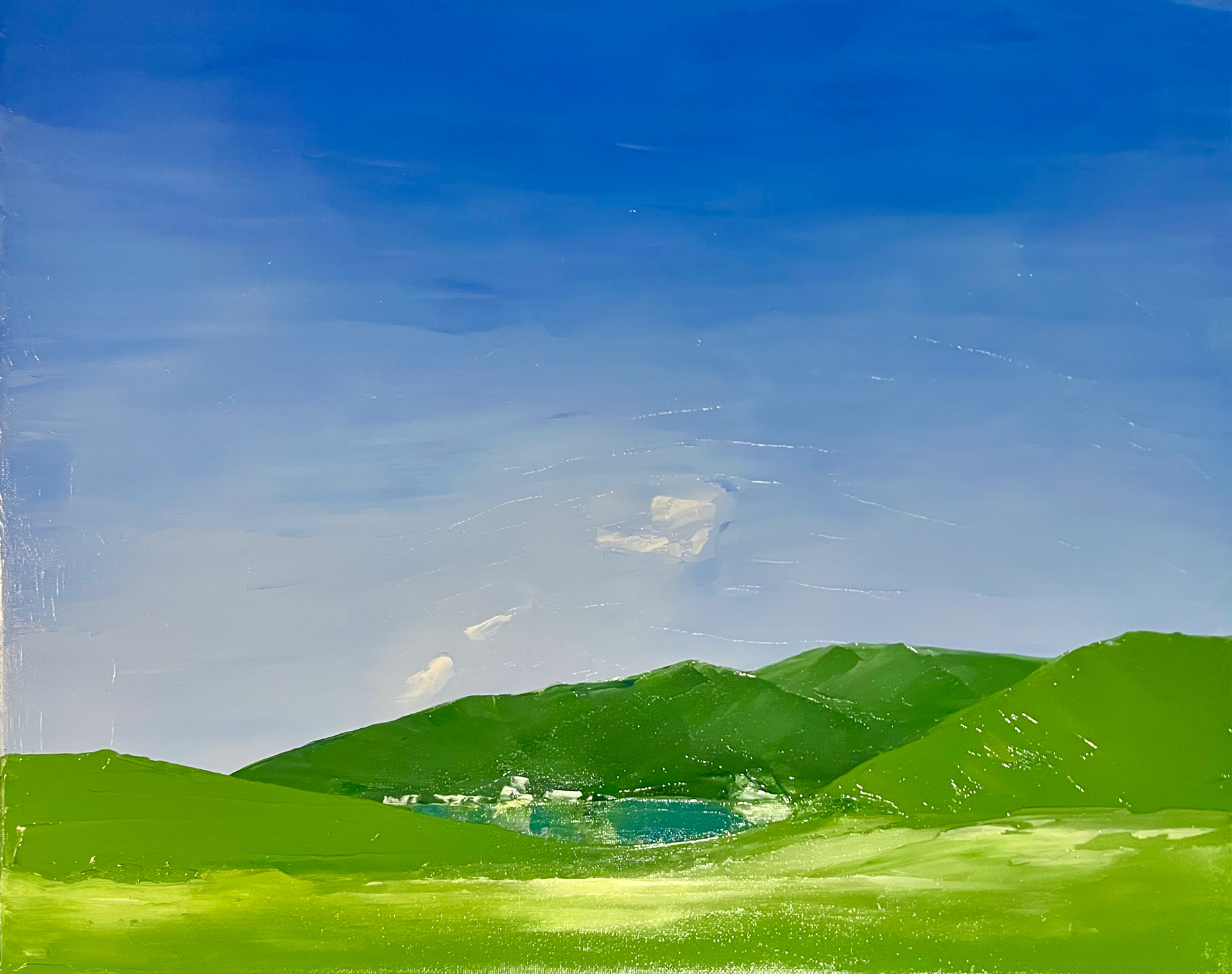 ©Yuri Bae Studio, Lake Kawaguchi. Oil on Canvas, 16"x20"