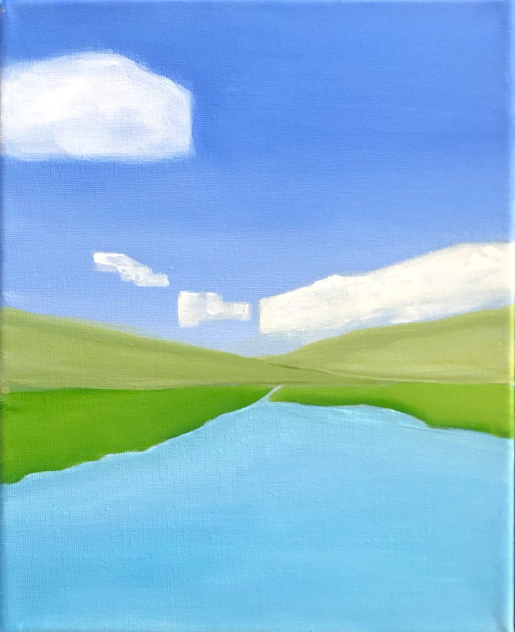 ©Yuri Bae Studio, Summer Clouds 06. Acrylic on Canvas, 8"x10"