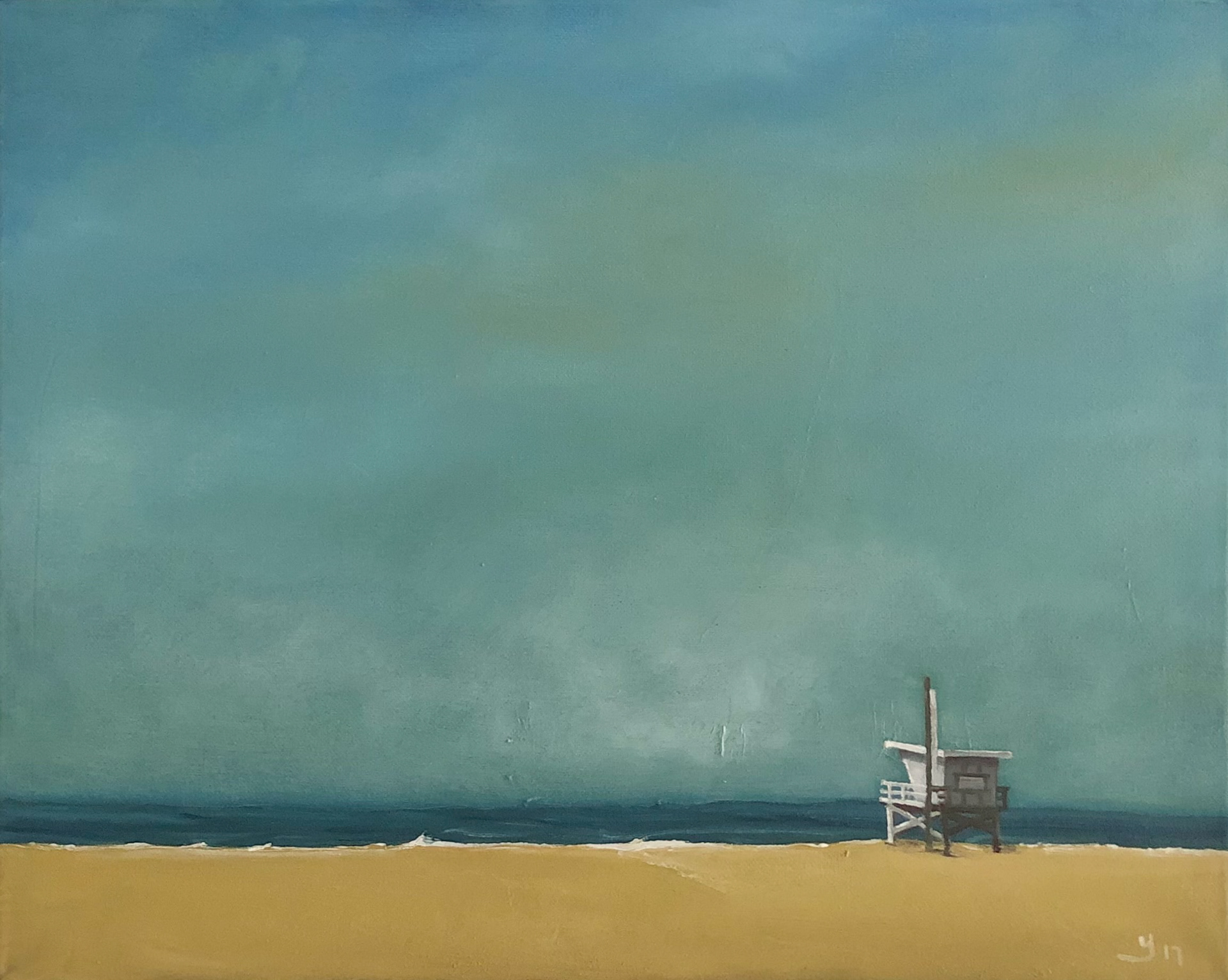 ©Yuri Bae Studio, Santa Monica Beach. Oil on Canvas, 16"x20"