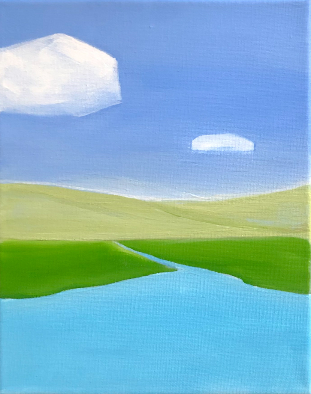 ©Yuri Bae Studio, Summer Clouds 05. Acrylic on Canvas, 8"x10"