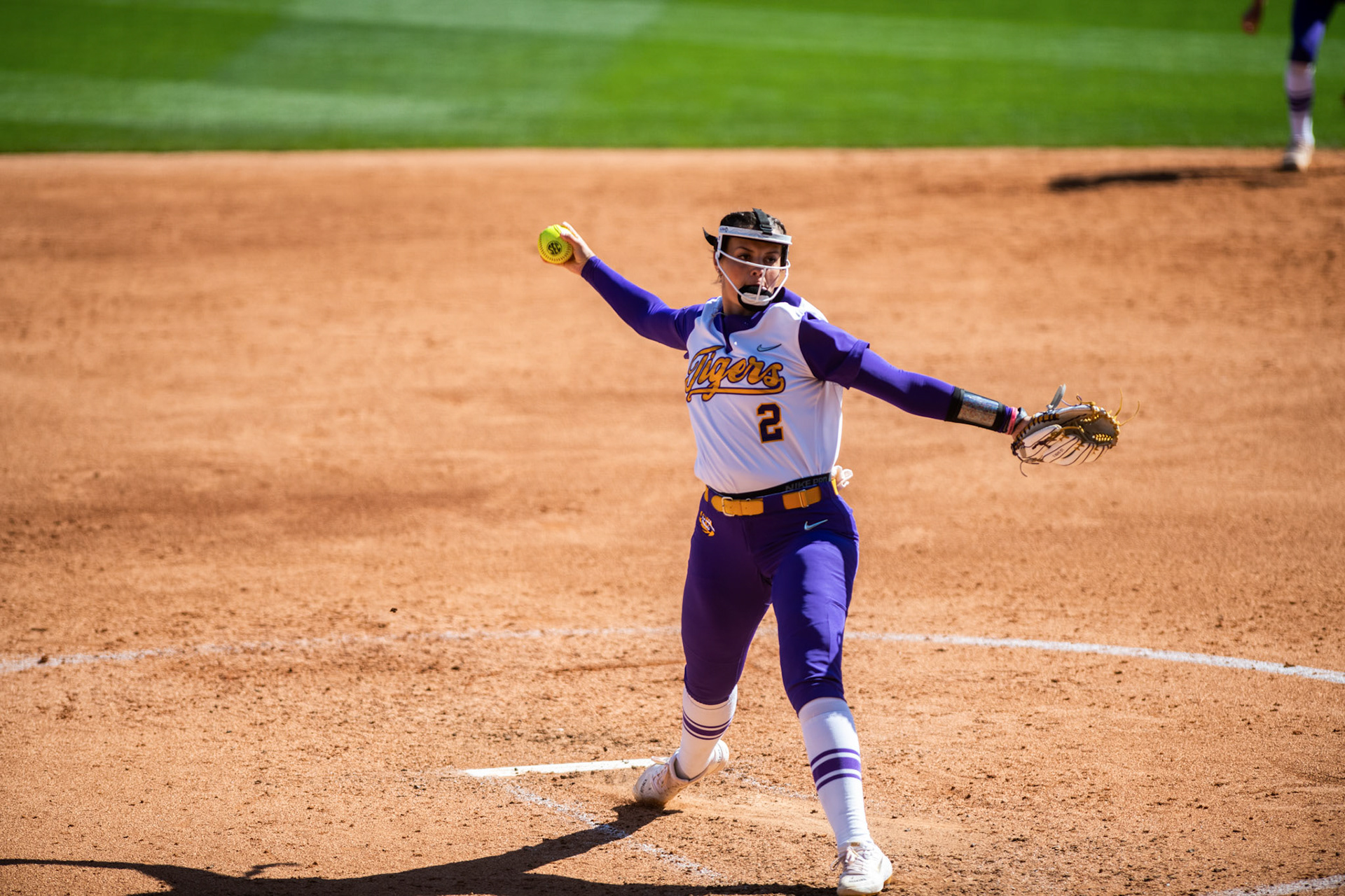 LSU redshirt junior pitcher Ali Kilponen (2) pitches the ball Saturday, March 12, 2022 during LSU's 13-6 win  against Alabama at Tiger Park in Baton Rouge, La.