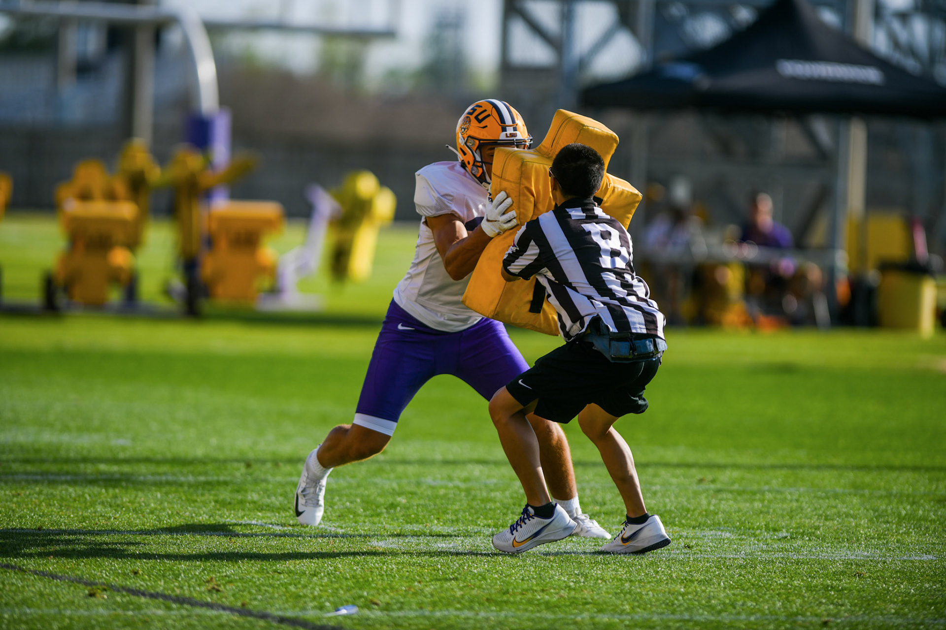 LSU football wide receiver Eric Gibson (24) runs through a drill Tuesday, March 29, 2022 during LSU's spring practice in Baton Rouge, La.