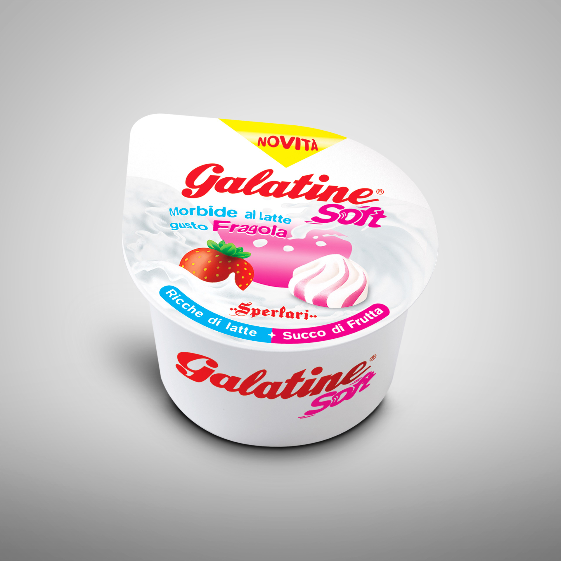Packaging vasetto Galatine Soft Sperlari morbide al latte gusto fragola