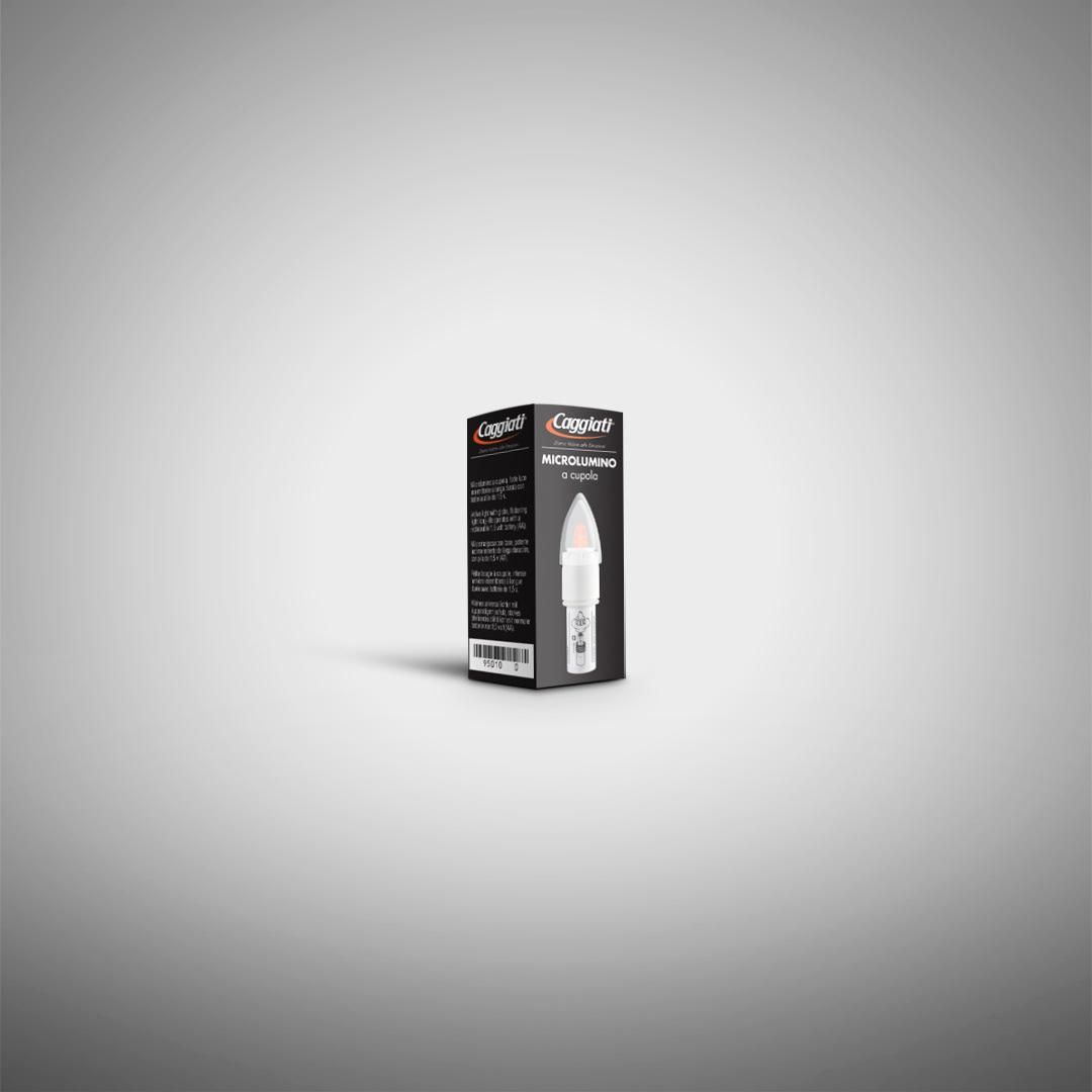 Packaging design Caggiati confezione microlumino a luce intermittente settore commemorativo