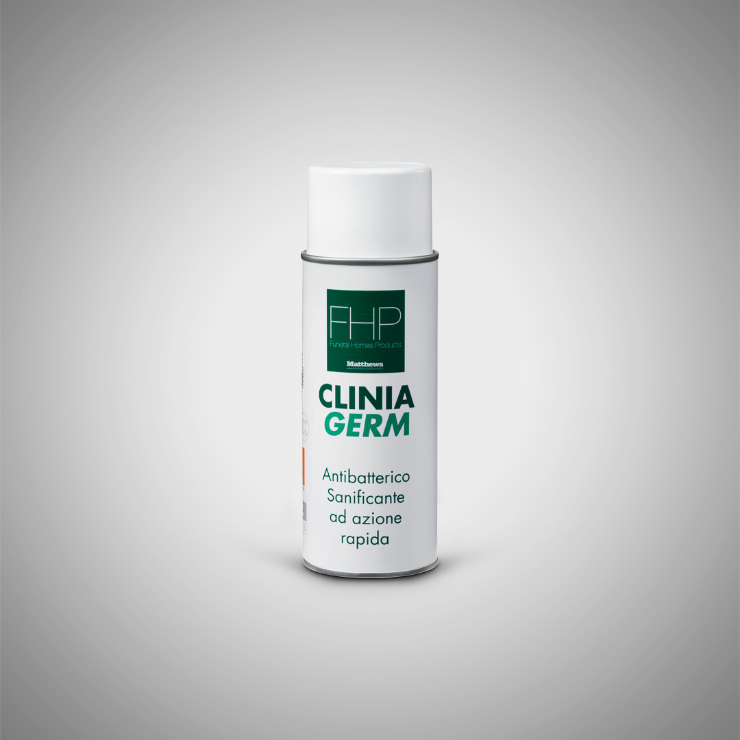 Packaging design FHP Clinia Germ antibatterico sanificante settore funerario