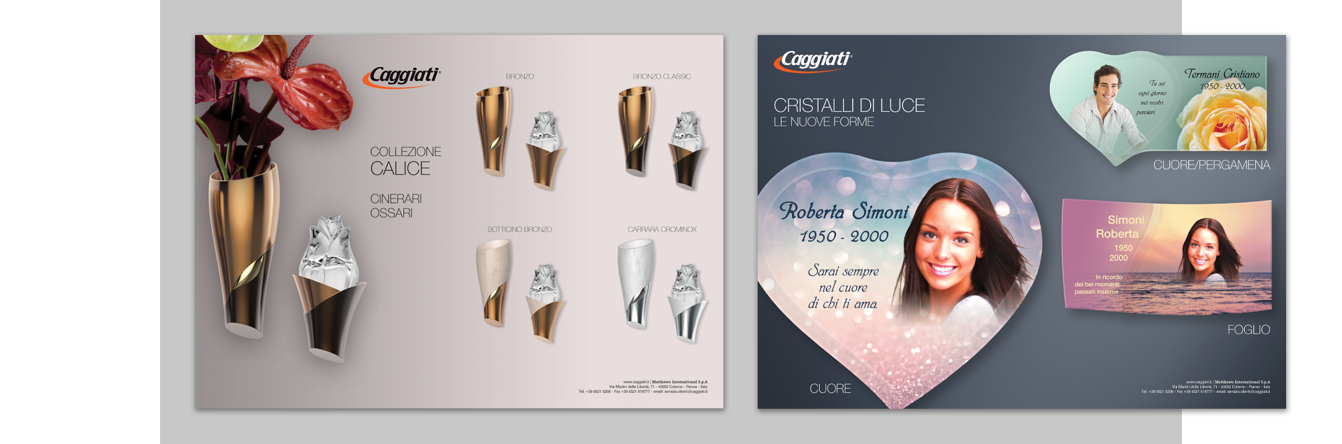 ADV Caggiati dedicata a prodotti di arredo cimiteriale pubblicata su magazine B2B del settore funerario.