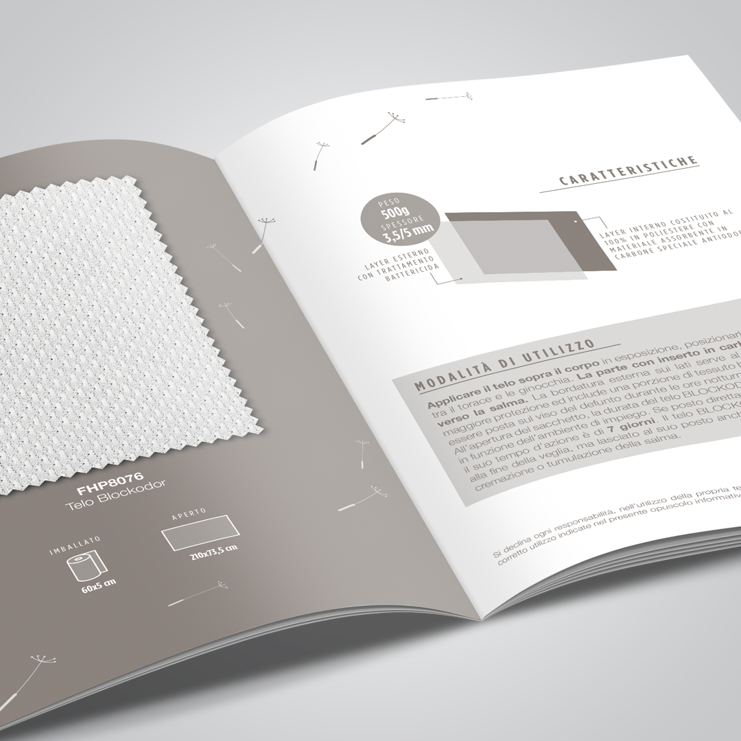 Pagine interne brochure Blockodor FHP con foto del prodotto e dettagli tecnici.