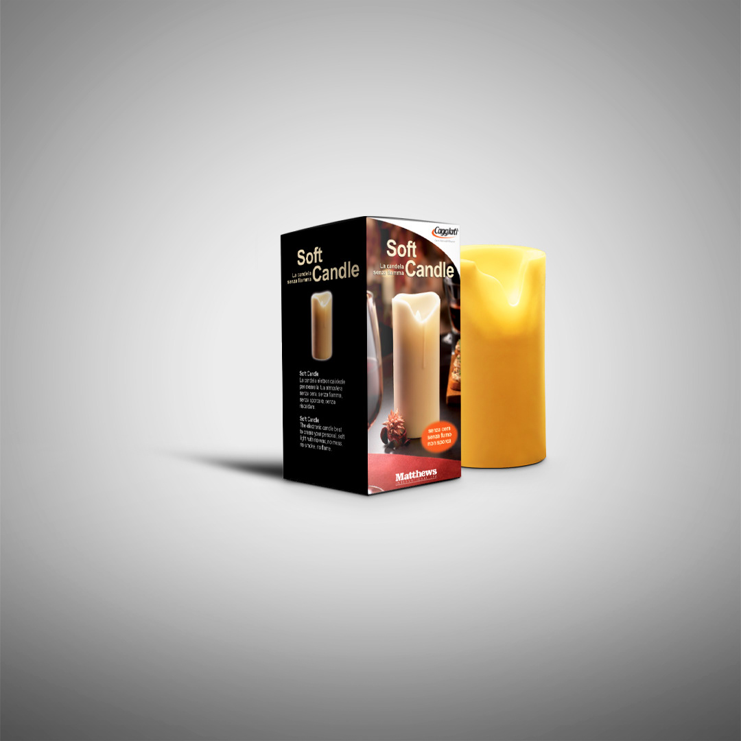 Packaging design Caggiati confezione Soft Candle settore commemorativo