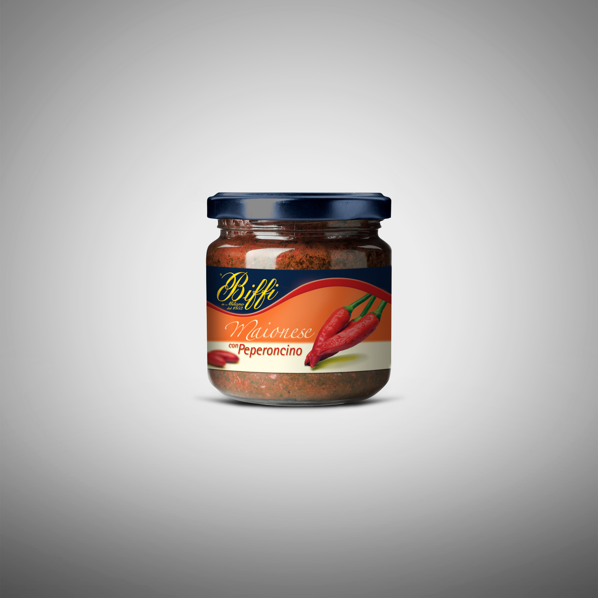Packaging design Biffi etichetta vasetto maionese al peperoncino