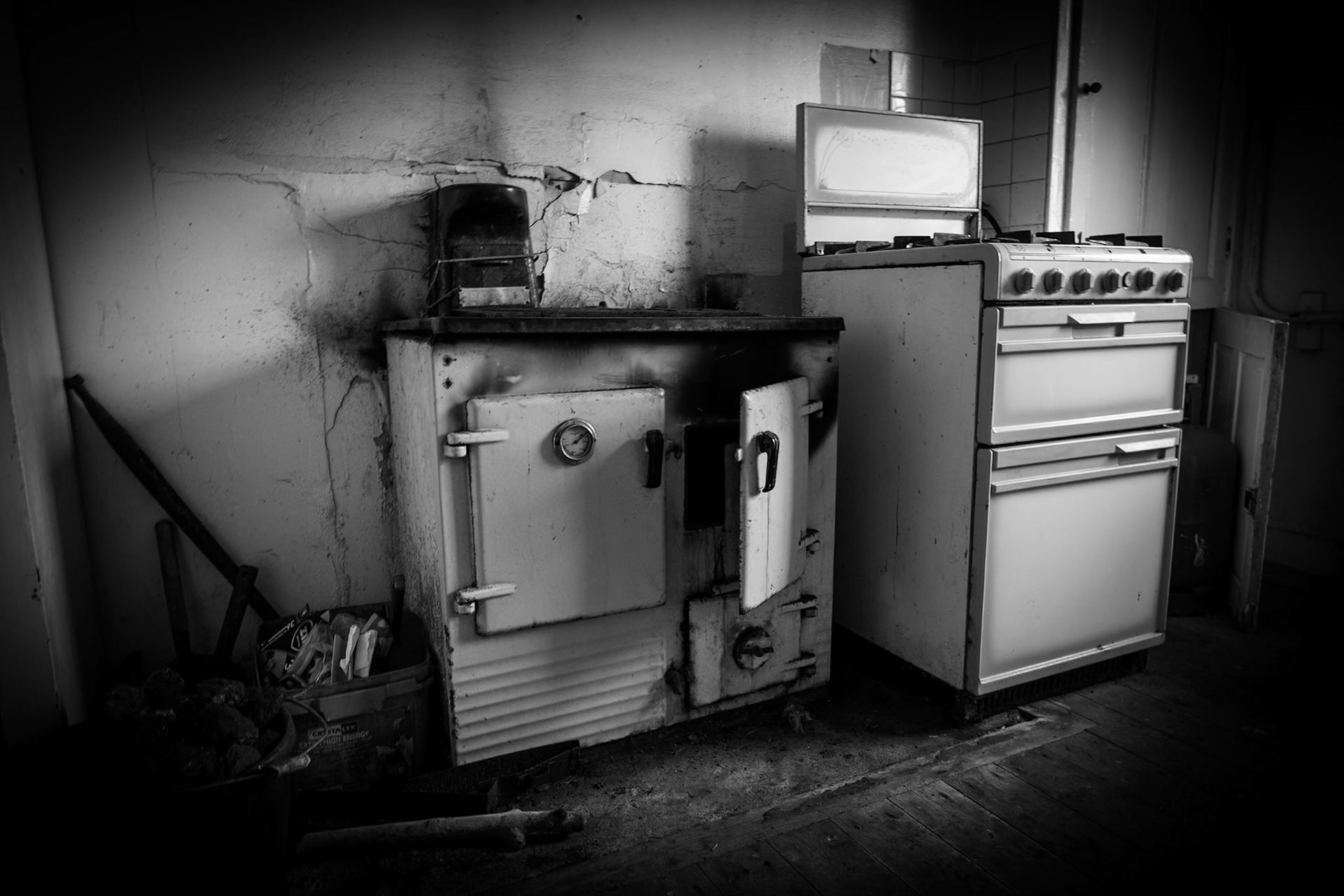 The kitchen of the Nurse's House offers a rare opportunity to step inside Stroma's domestic history. The range, cooker and other surviving fittings make this much more immediately human than an empty stone shell: these are objects associated with warmth, food and everyday routine. Yet the house is not simply frozen evidence of an abandoned community. It remains available to the farm workers who continue to work on Stroma, giving the building a modest but genuine contemporary purpose. I wanted the photograph to preserve that ambiguity. Light falls across the appliances while much of the room remains in shadow, revealing enough to recognise an ordinary kitchen while allowing the darkness and deterioration around it to speak of the very different life the building has experienced.Stroma is an ongoing photographic project which I am currently developing.