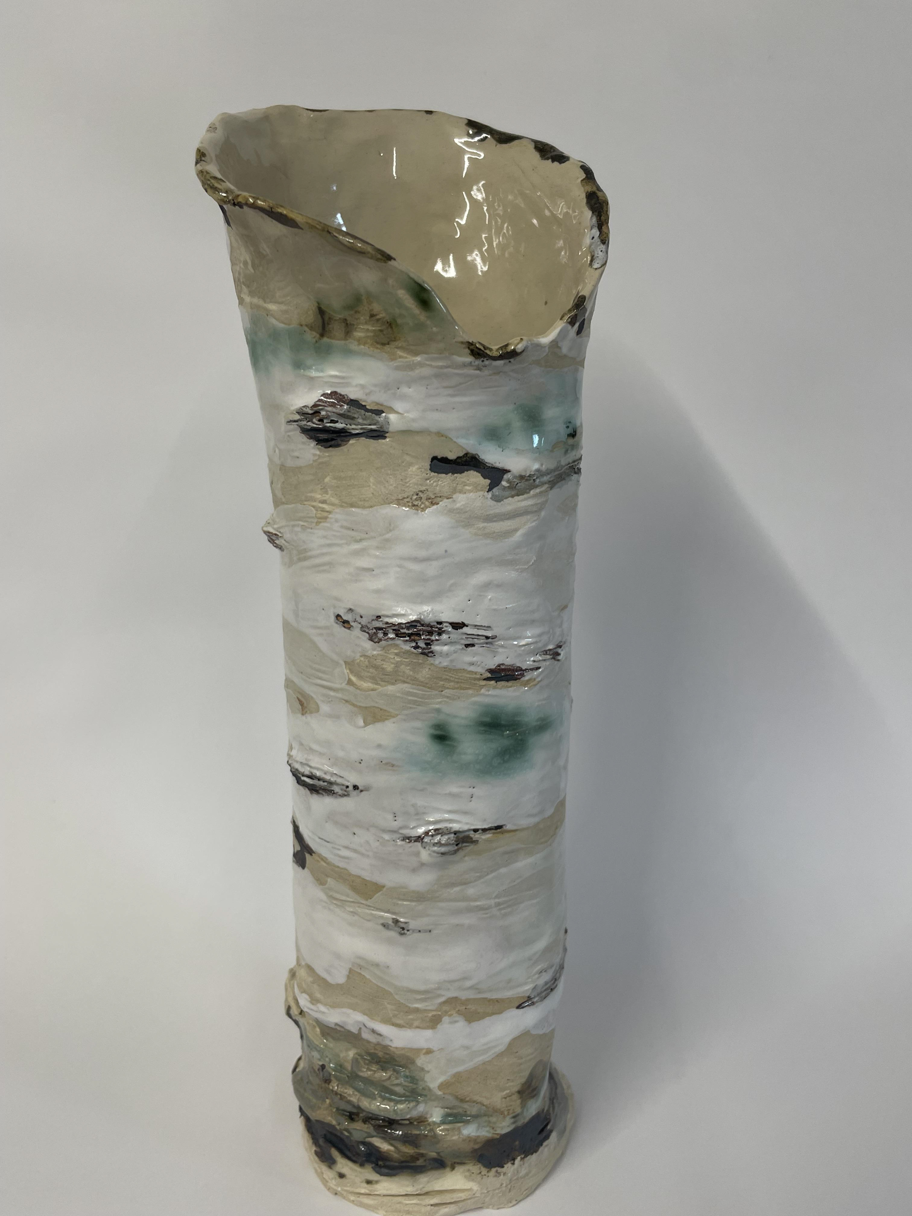 Birch Vase - oxides, slips and glazes