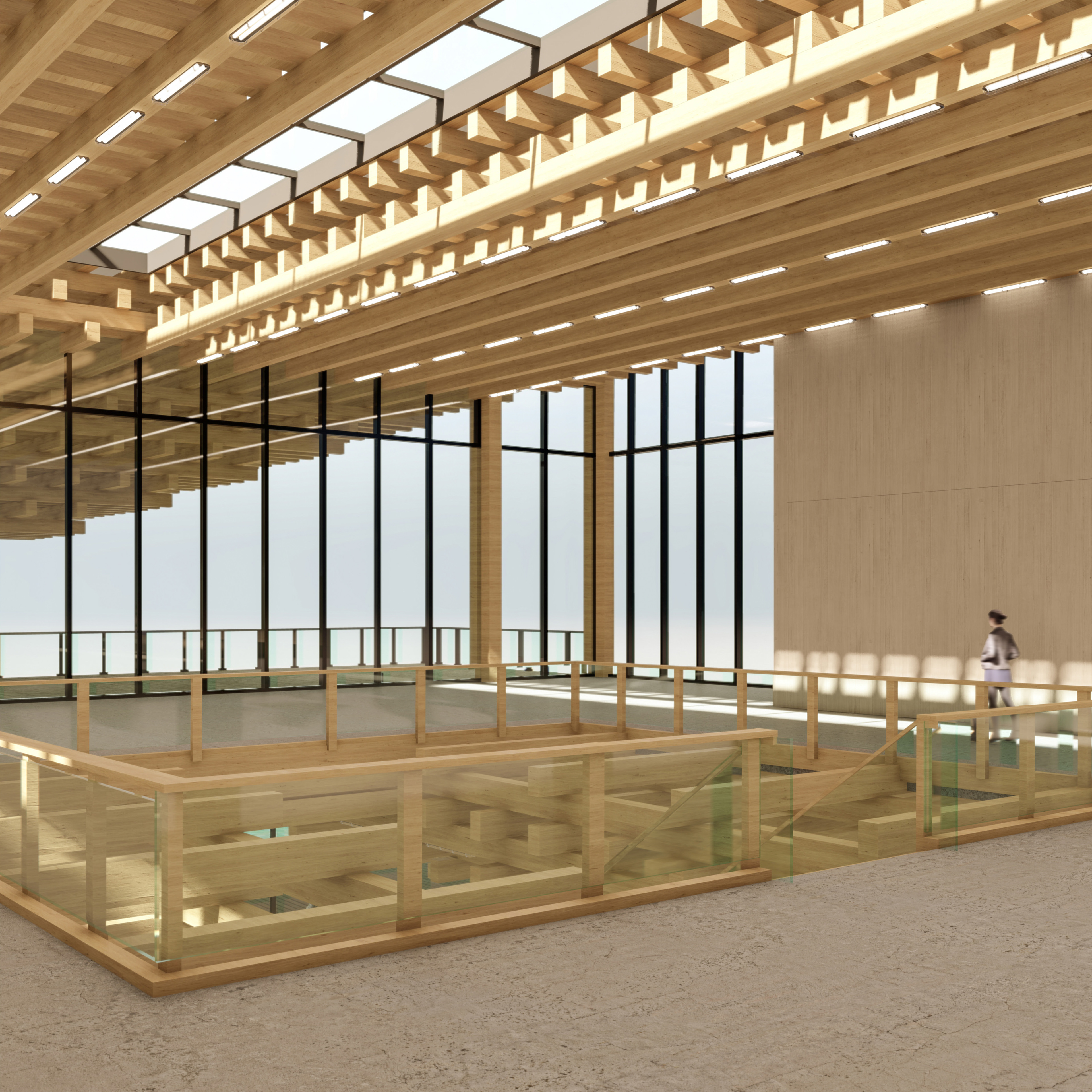 Interior render of the 2nd floor (marketplace)