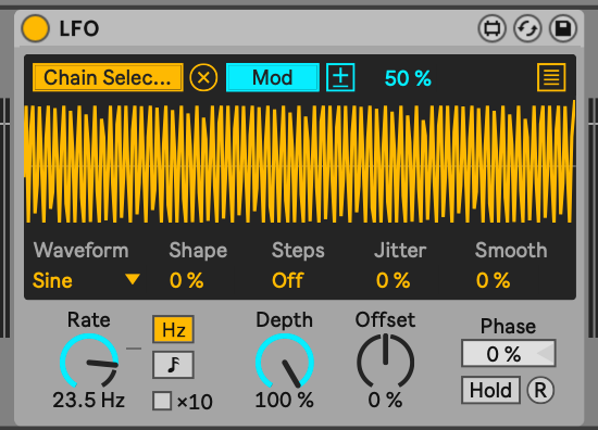 Randomiser is fed by this LFO