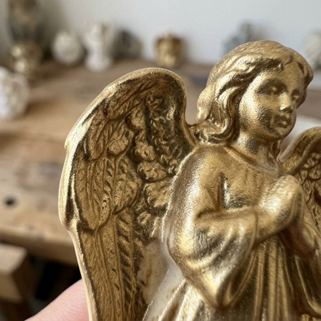 ABS Polymer — Finished with a detailed gold metallic coating.