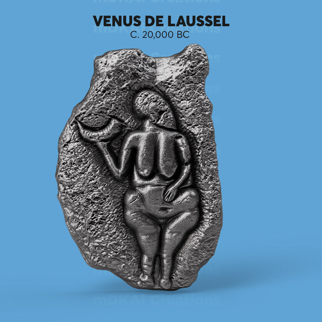 Our digital sculpture approach to the iconic Venus de Laussel relief.