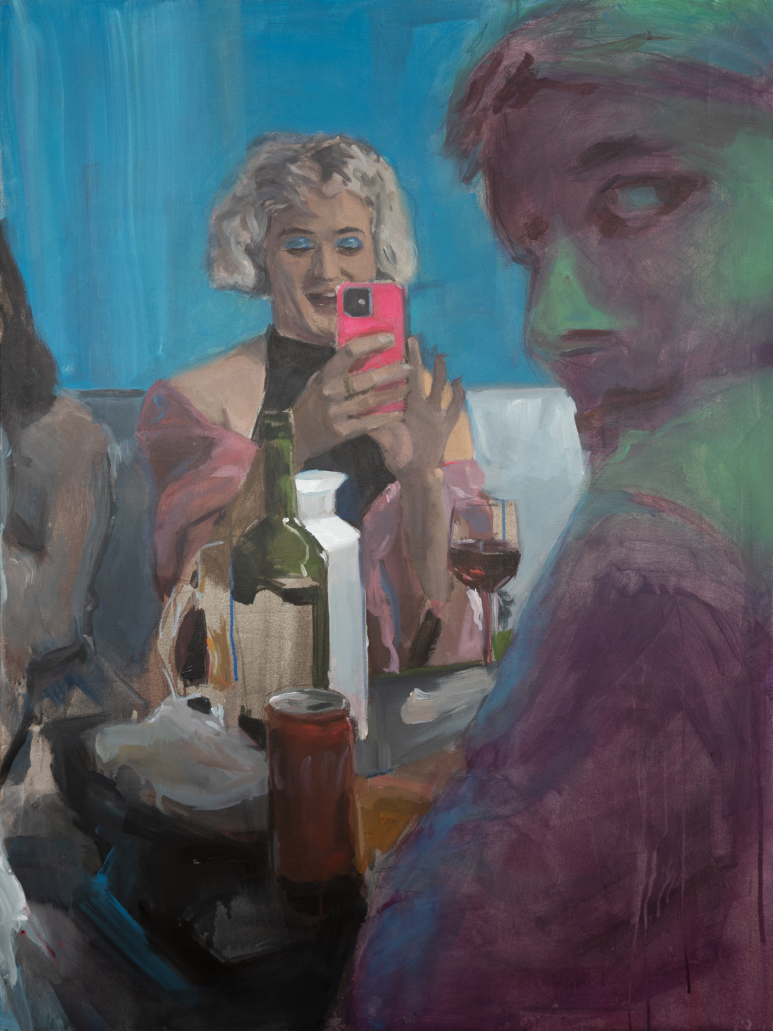 Kuřárna I, akryl na plátně, 120 × 90 cm, 2025