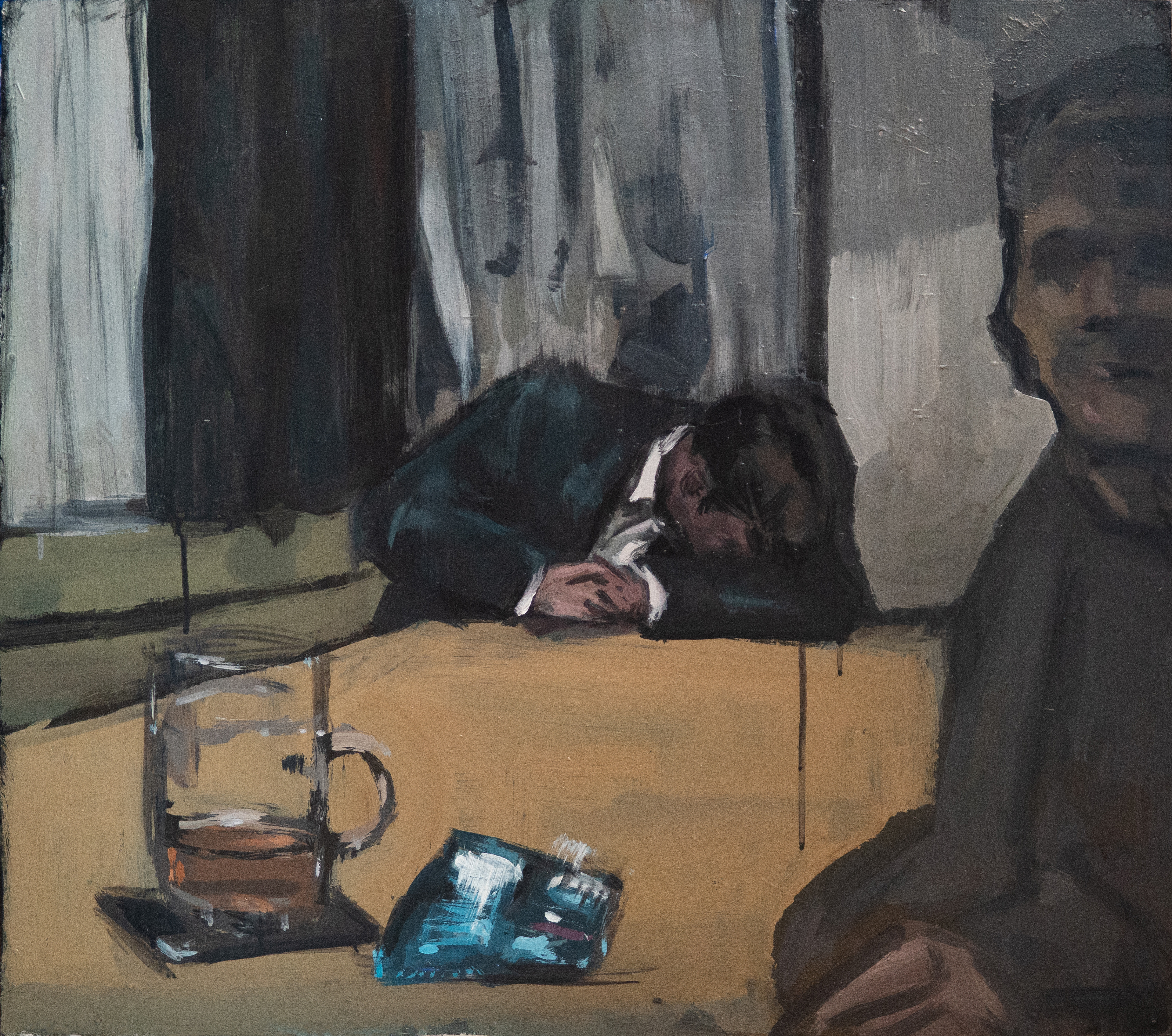 Poslední pivo, akryl na sololitu, 61 × 69 cm | Soukromá sbírka