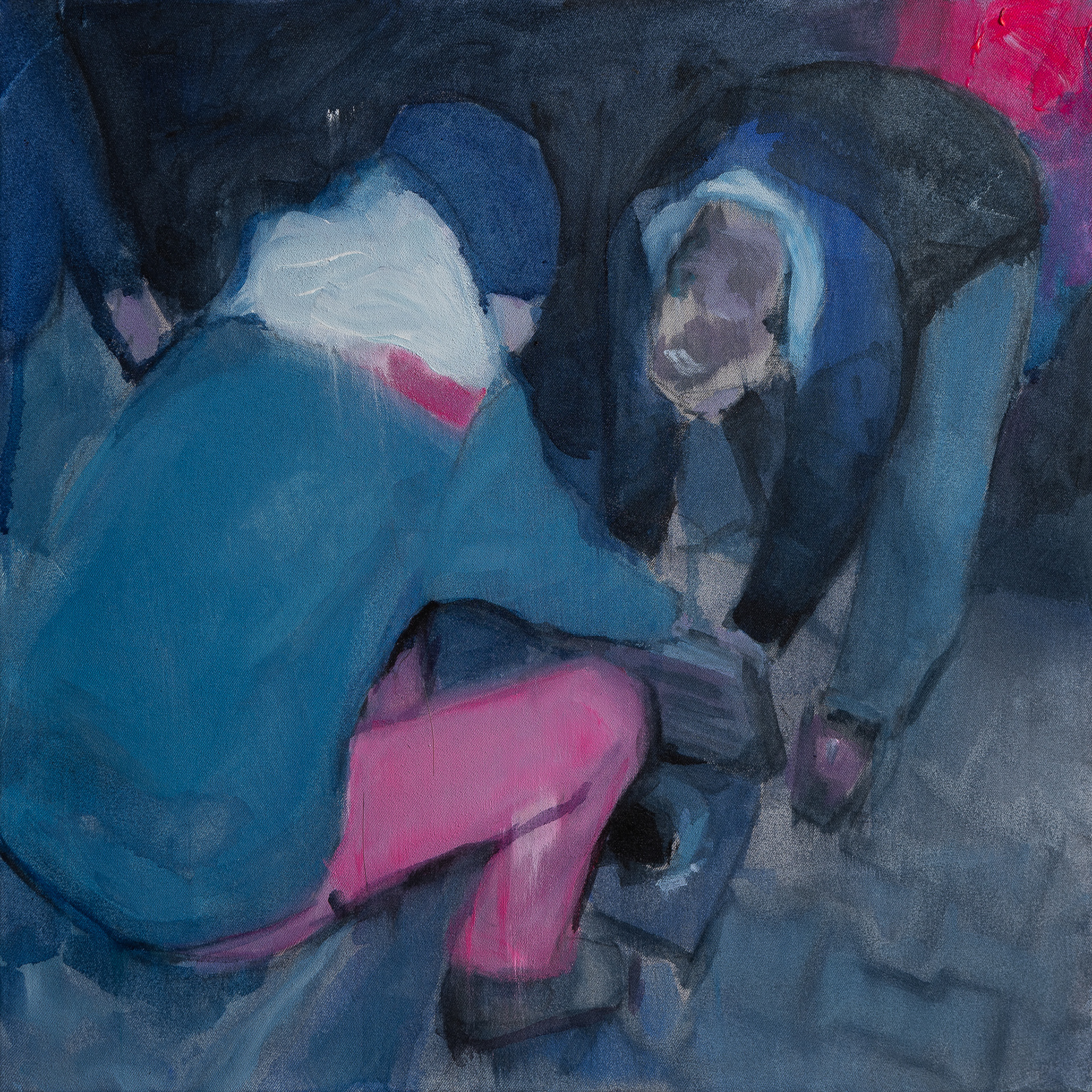 Party XVI, akryl na plátně, 50 × 50 cm, 2025