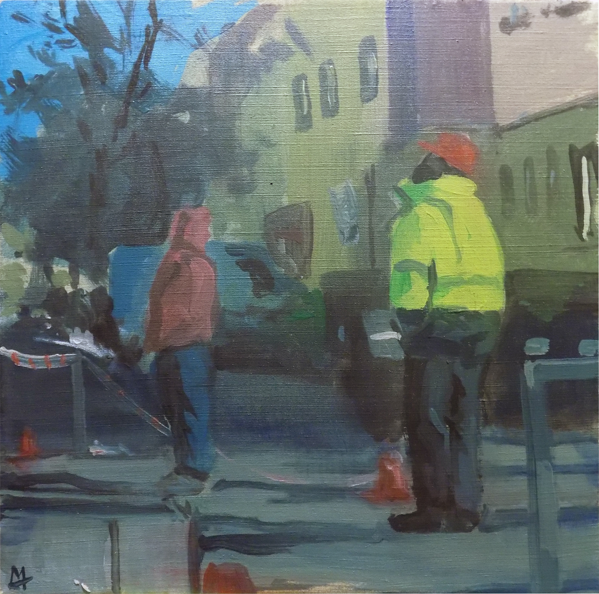 Neb jsou fachmani a cvrkot znaj, akryl na plátně,  35 × 35 cm