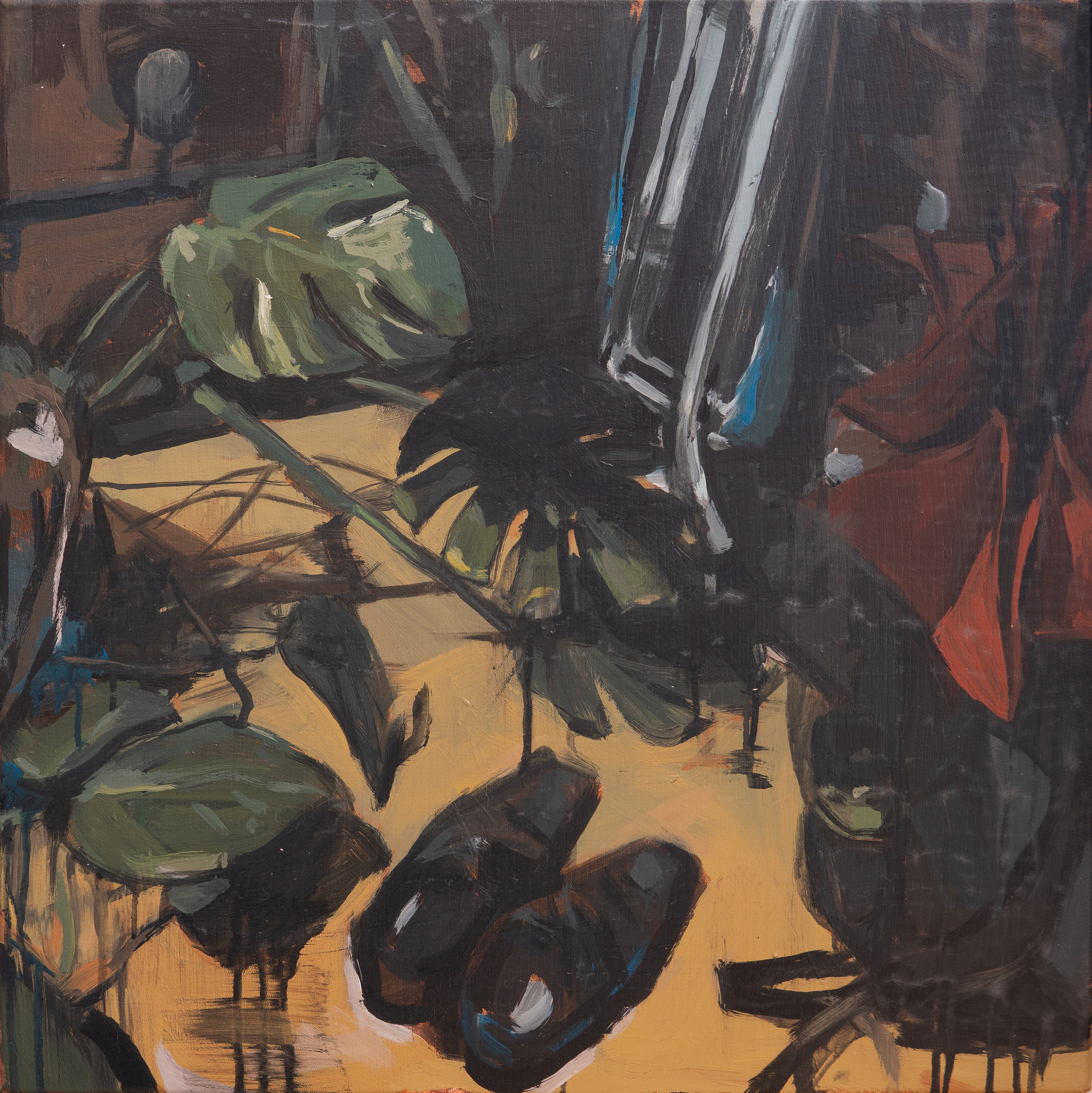 Zátiší s bordelem, akryl na plátně, 60 × 60 cm | Soukromá sbírka