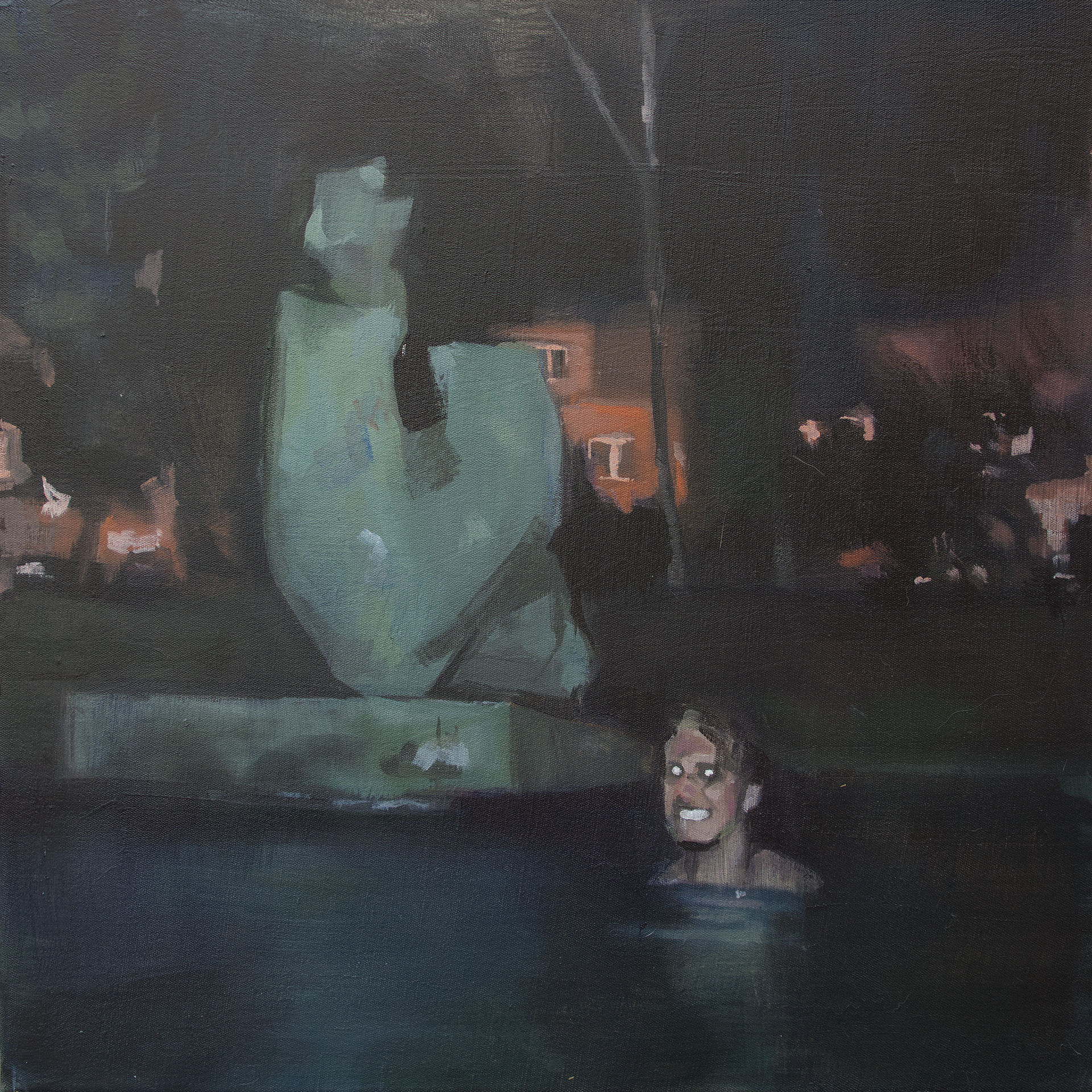 Párty II, akryl na plátně, 60× 60 cm | Soukromá sbírka