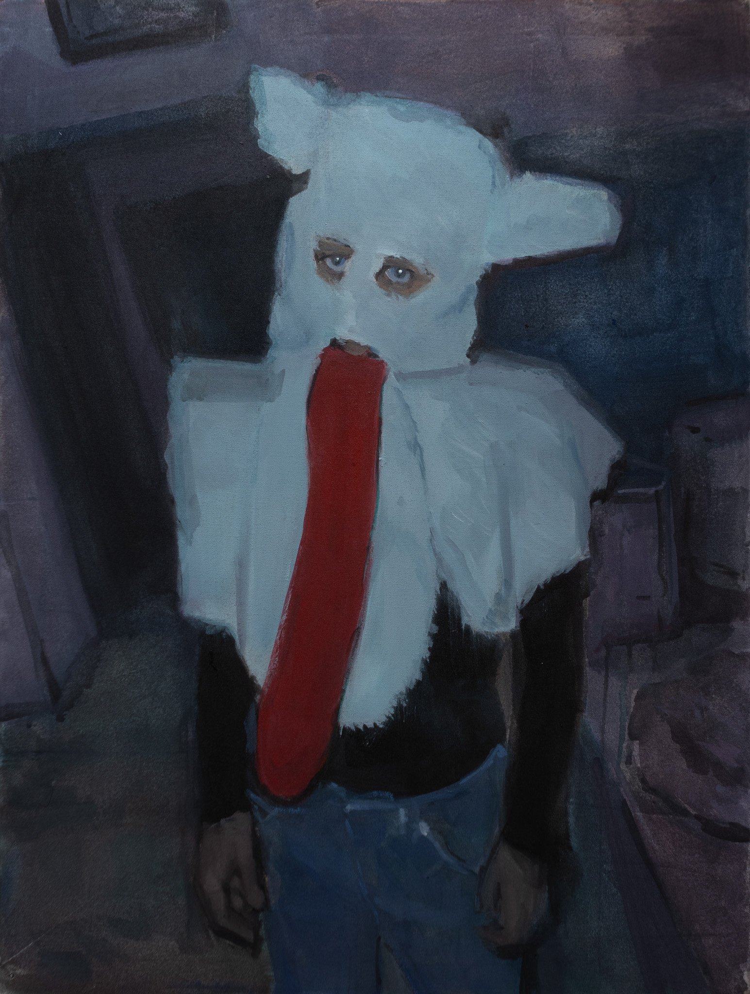 Maska I, akryl na plátně, 80 × 60 cm, 2024