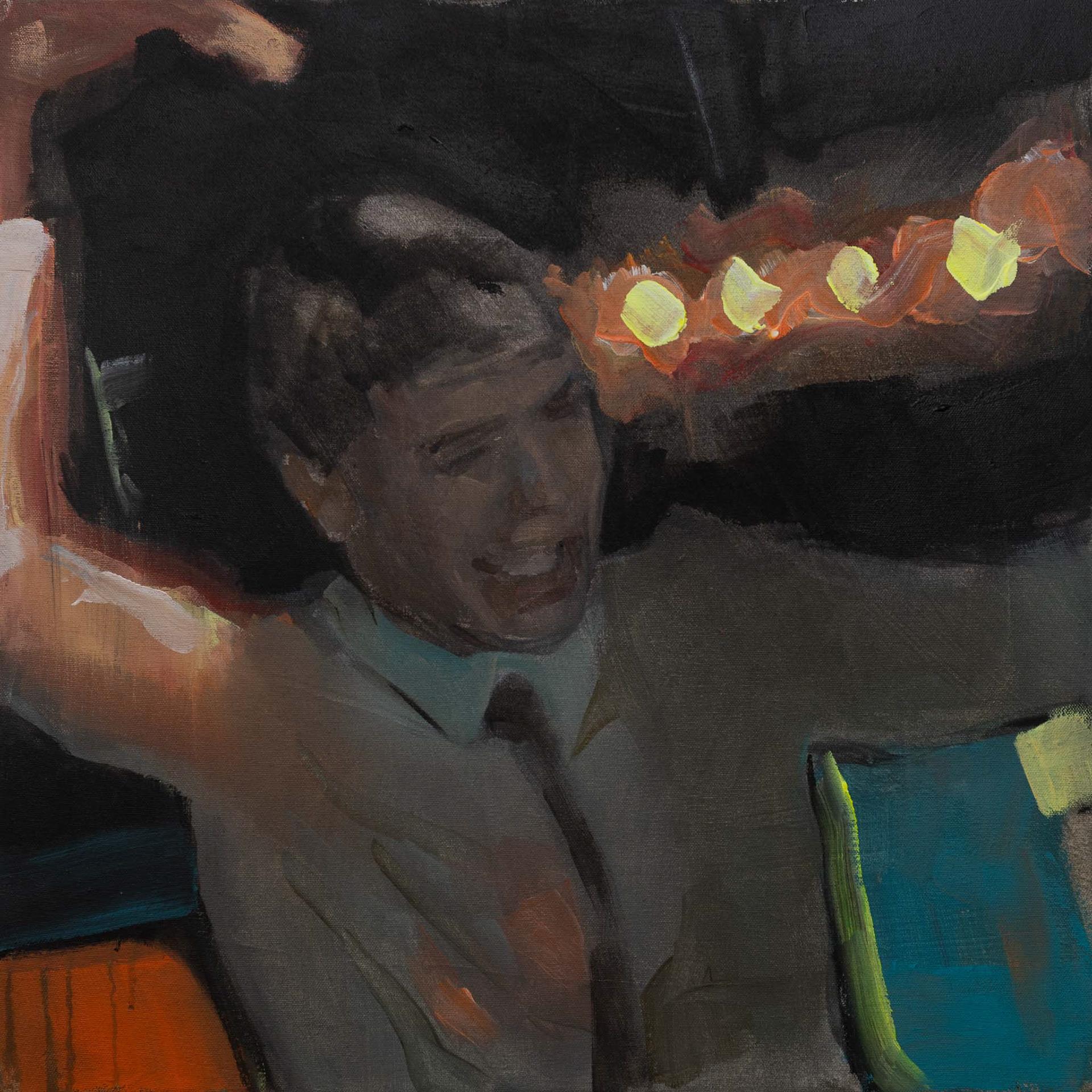 Disco Inferno, akryl na plátně, 50 × 50 cm, 2025