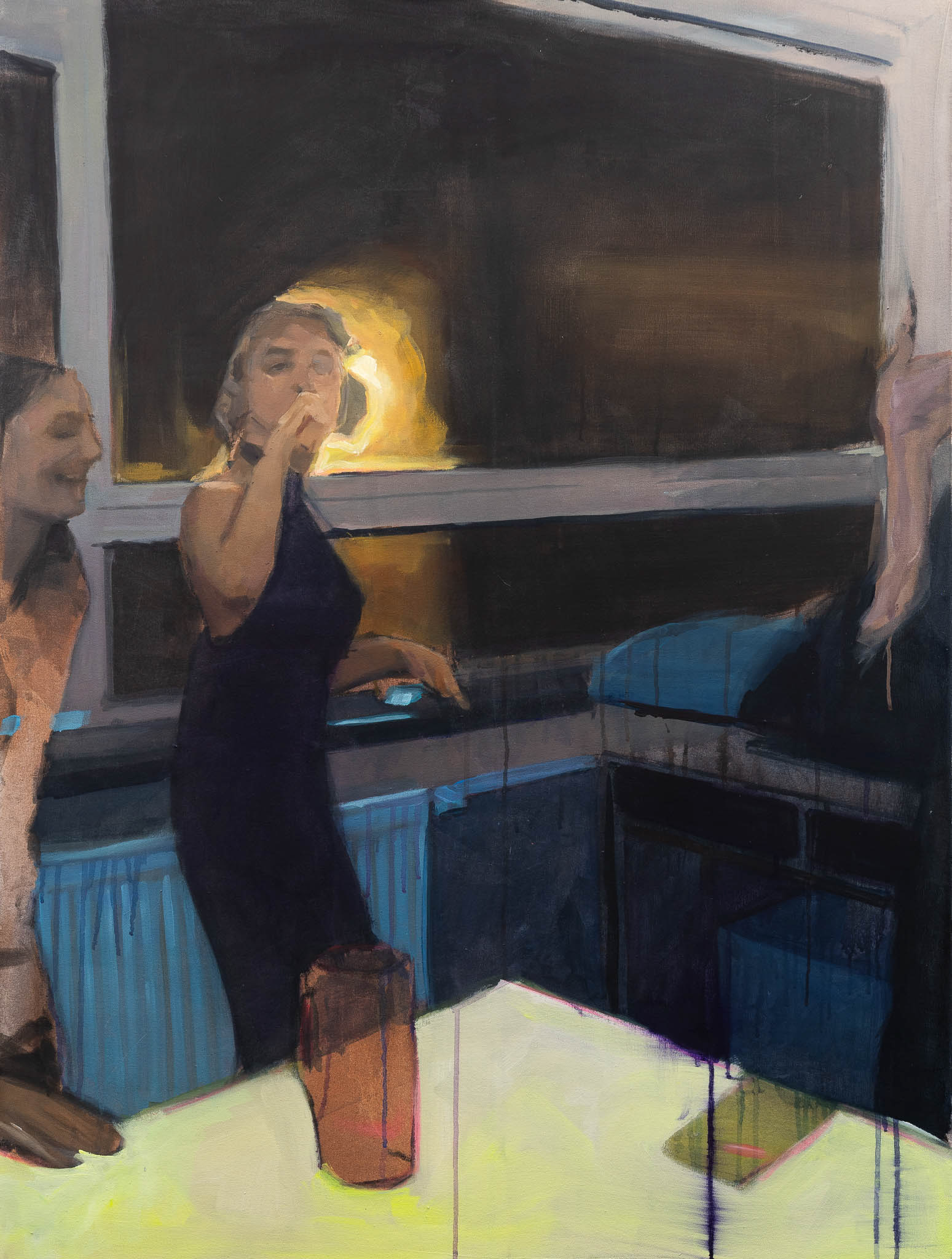 Kuřárna IV, akryl na plátně, 120 × 90 cm, 2026