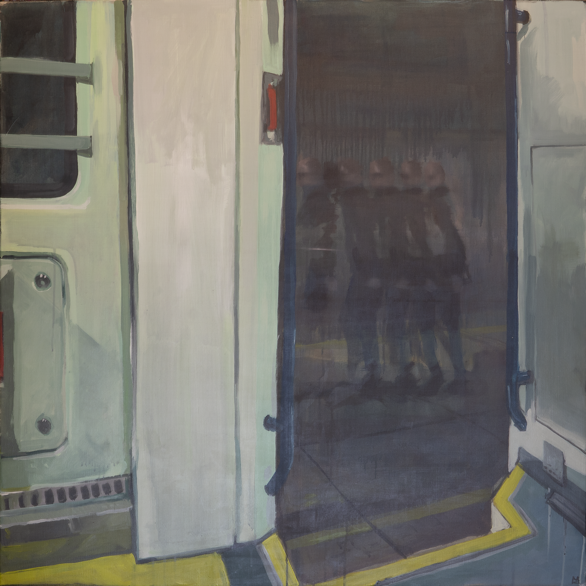 Zastávka na znamení, akryl na plátně, 110 × 110 cm | Soukromá sbírka