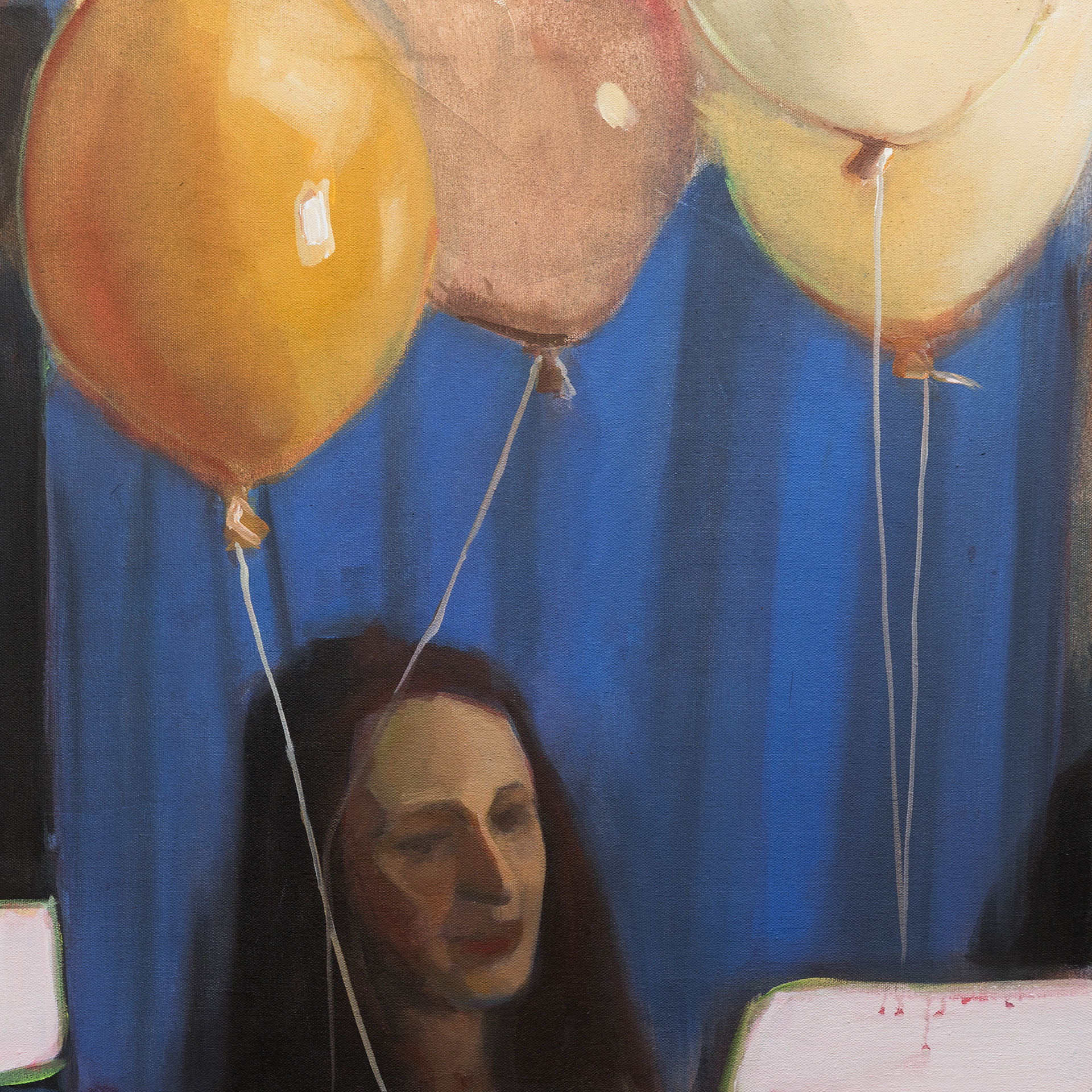 Kuřárna V, akryl na plátně, 50 × 50 cm, 2026