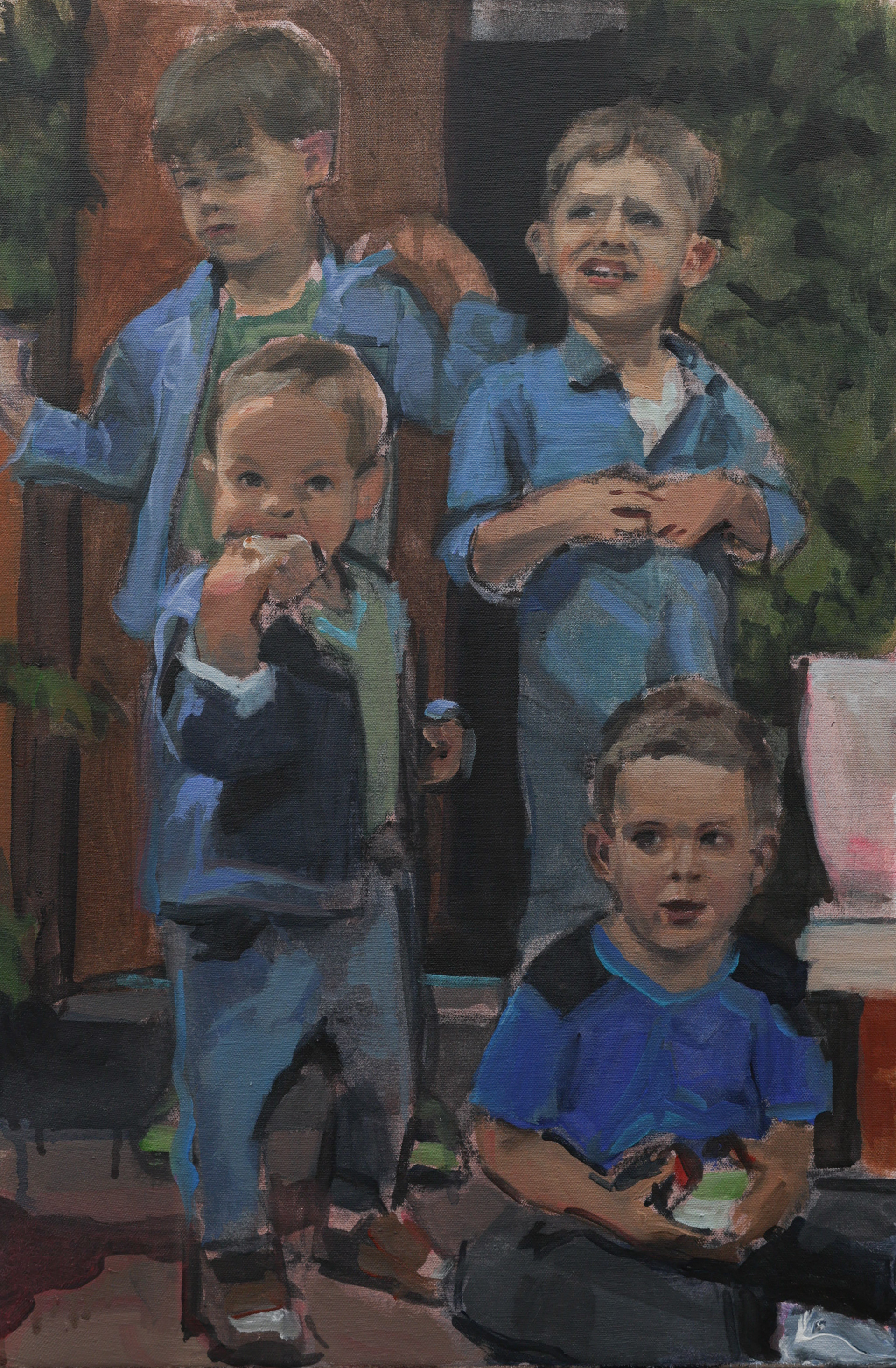 Skupinový portrét, akryl na plátně, 60 × 40 cm, 2026
