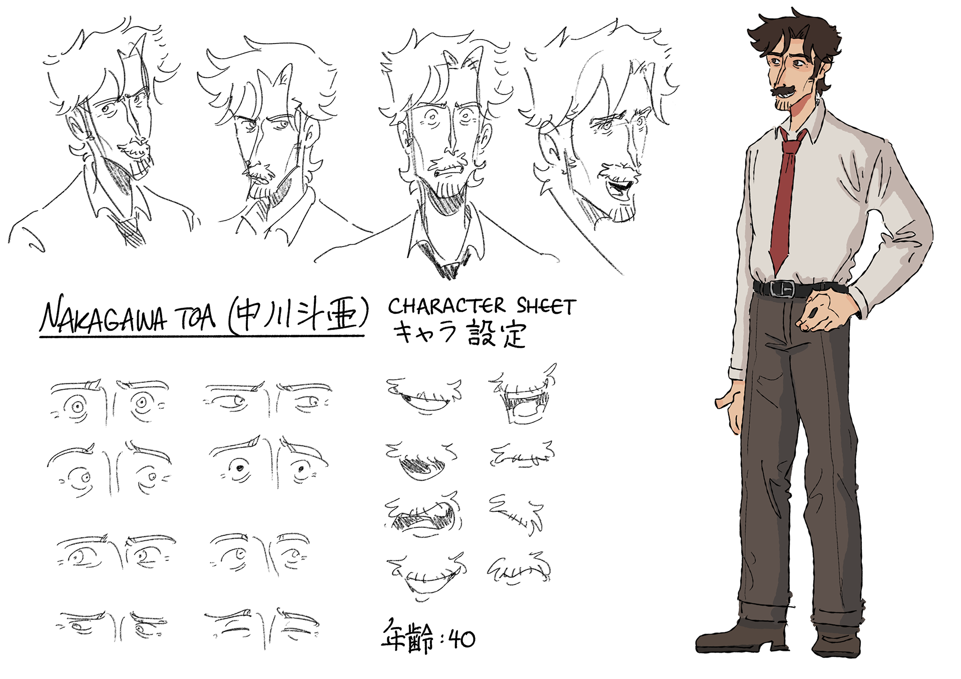 Nakagawa Toa Expression Sheet