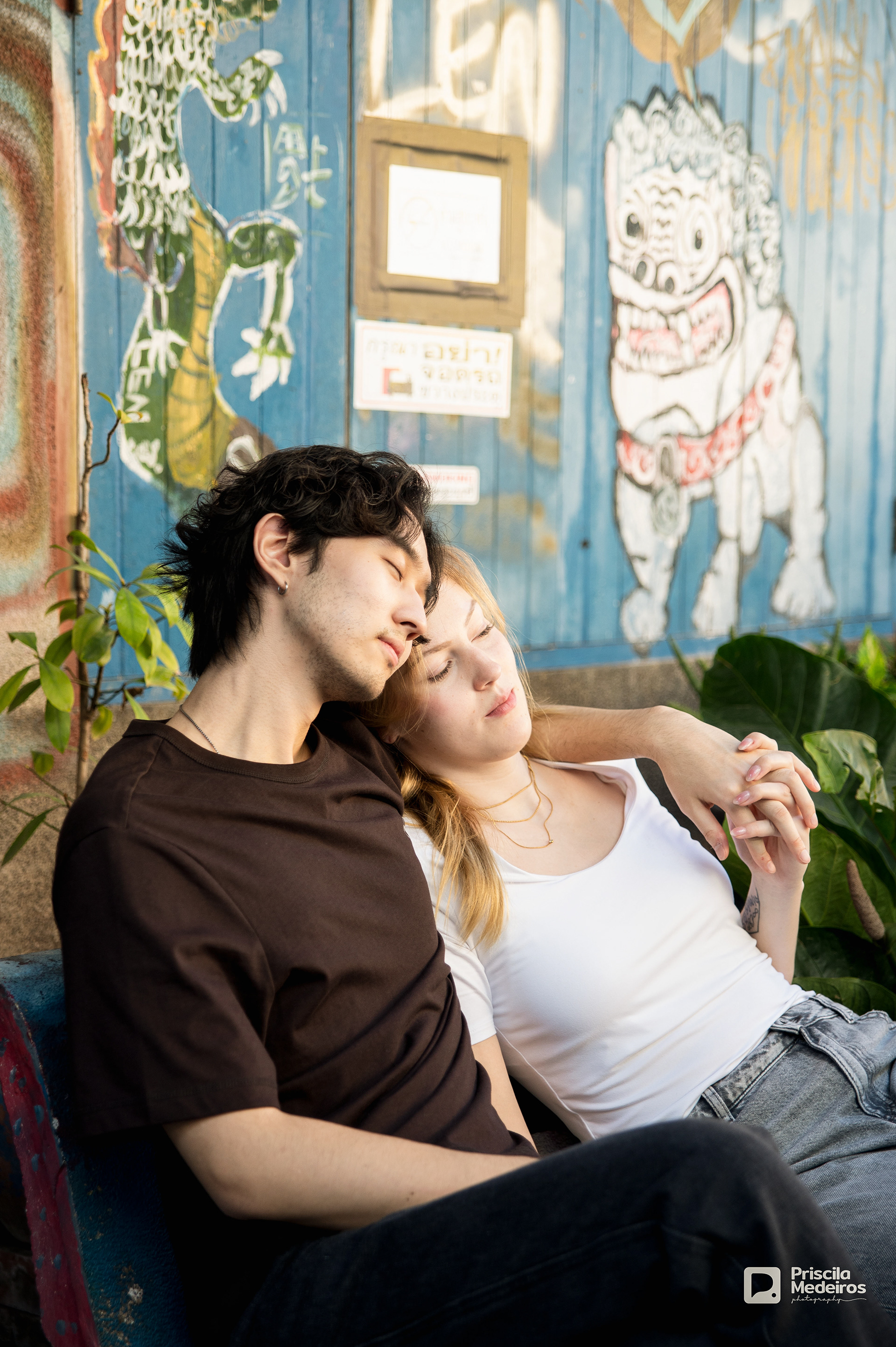 Candid couple photography, Urban engagement session Thailand, Natural light photographer Bangkok