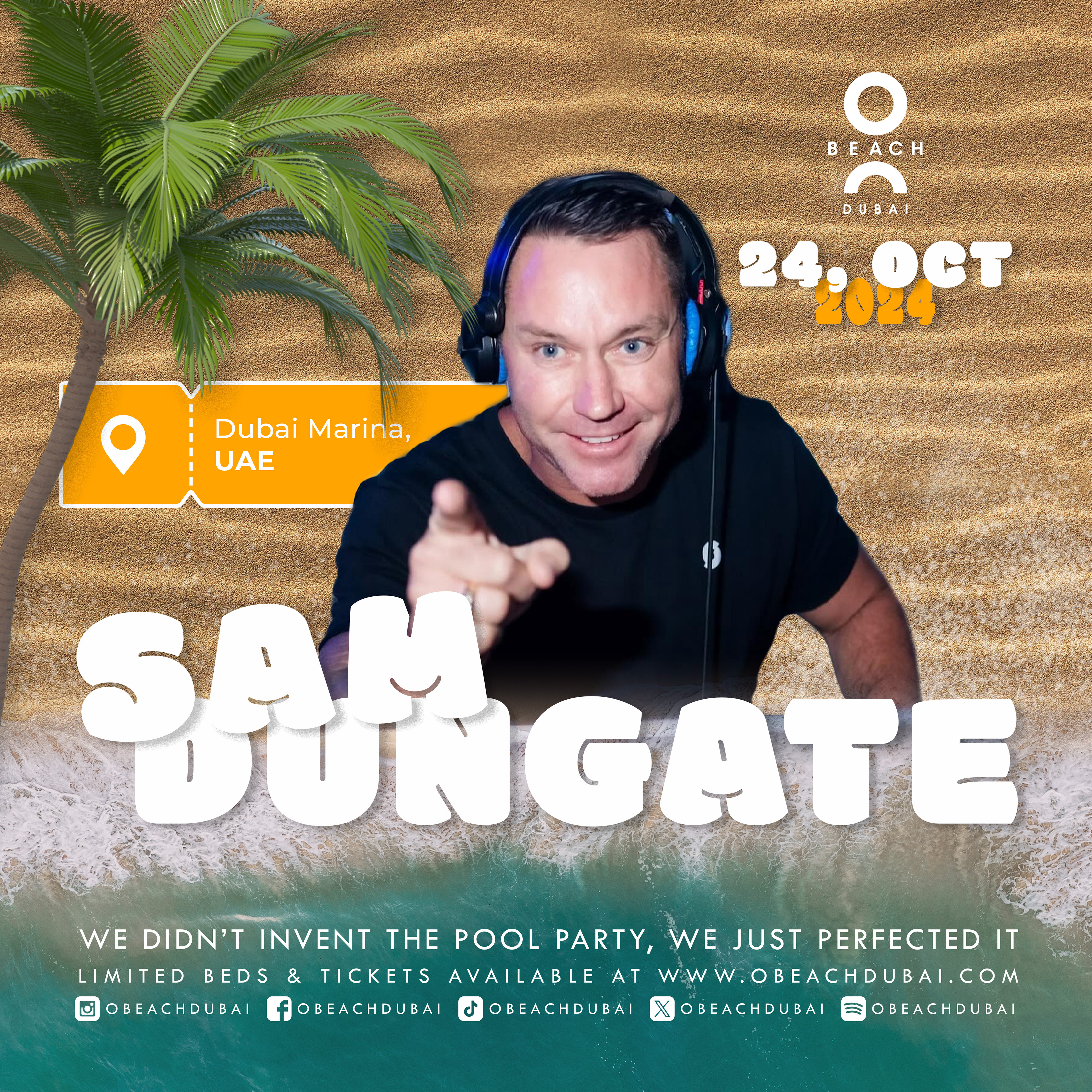 O Beach Dubai DJ Sam Dungate