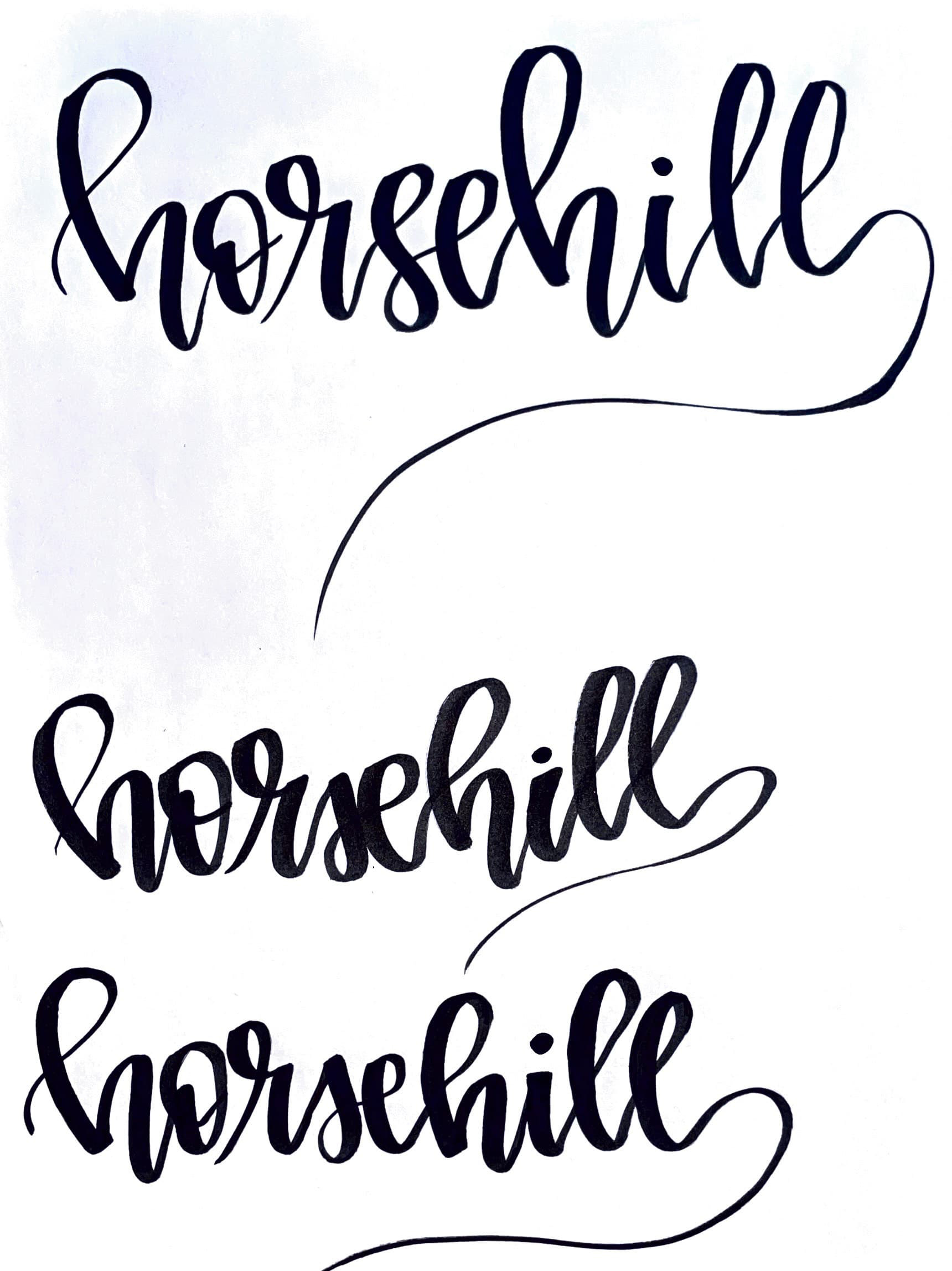 Hand lettering on paper.