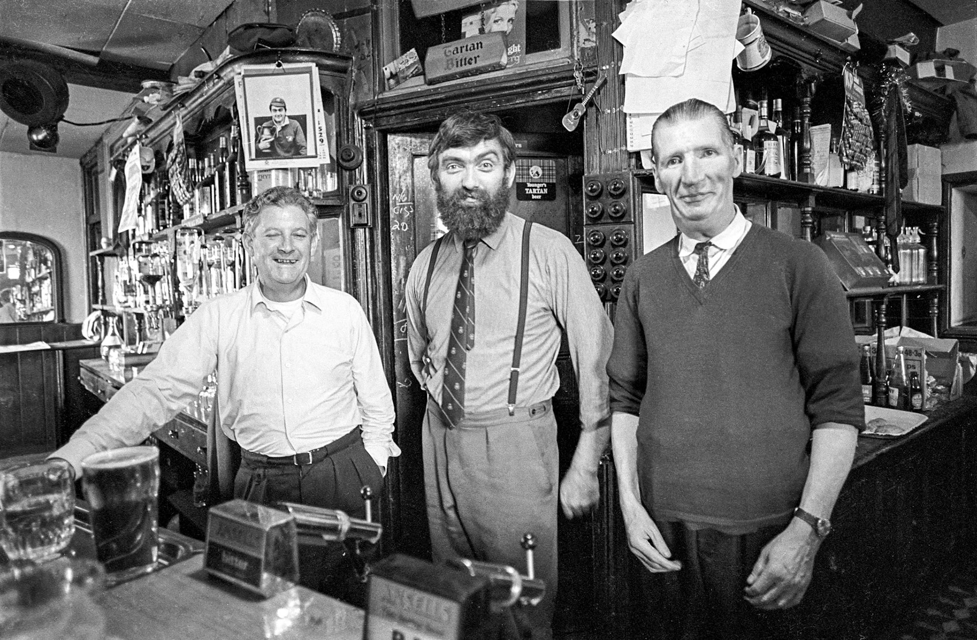 Trevor Protheroe, John the Lamb and Jim Ryan - Johnny Lewis, the landlord of the Lamb with his two barmen Trevor and Jim. John’s family were from Heolgerrig. Before the Second World War he trained to be a jockey in Worcestershire and he always wished he had been a vet. His brother became an Anglo-Catholic priest in Spain. The Lamb was the most amazing pub in the world where you would meet people from all walks of life from barristers to the unemployed. Harry Webb the poet used to drink there, as did  Jack the Roller, Sid Hill and the Brigadier along with Swazi the Indian chef who once pissed on his potatoes. The pub was demolished by the council in 1973 to redevelop the town centre.