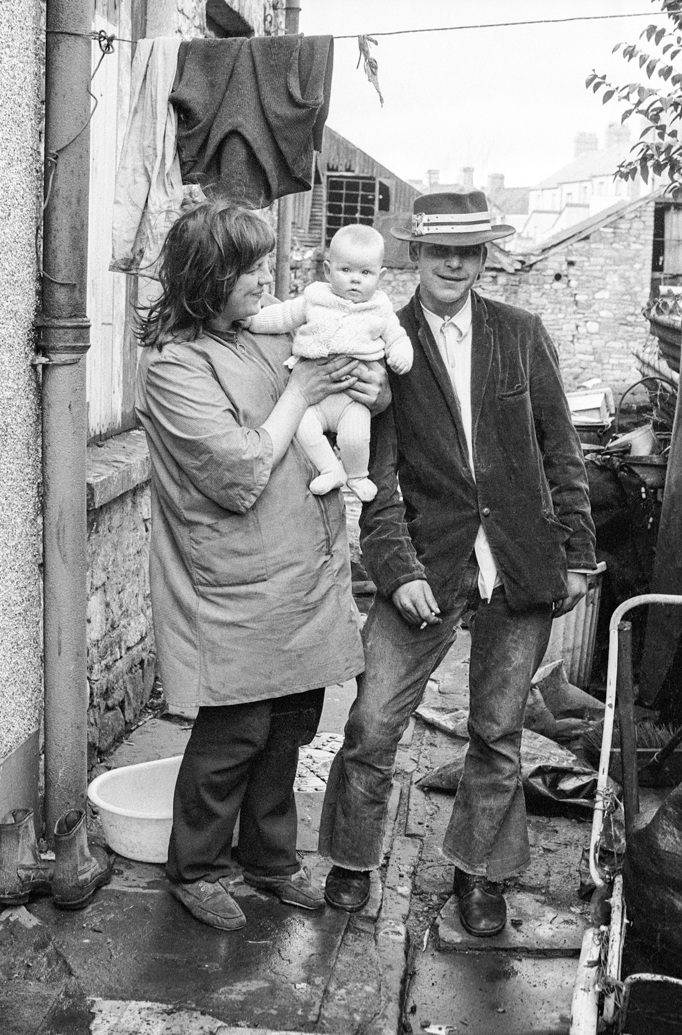 Members of Jackie and Queenie’s Gypsy family outside their first home in Georgetown