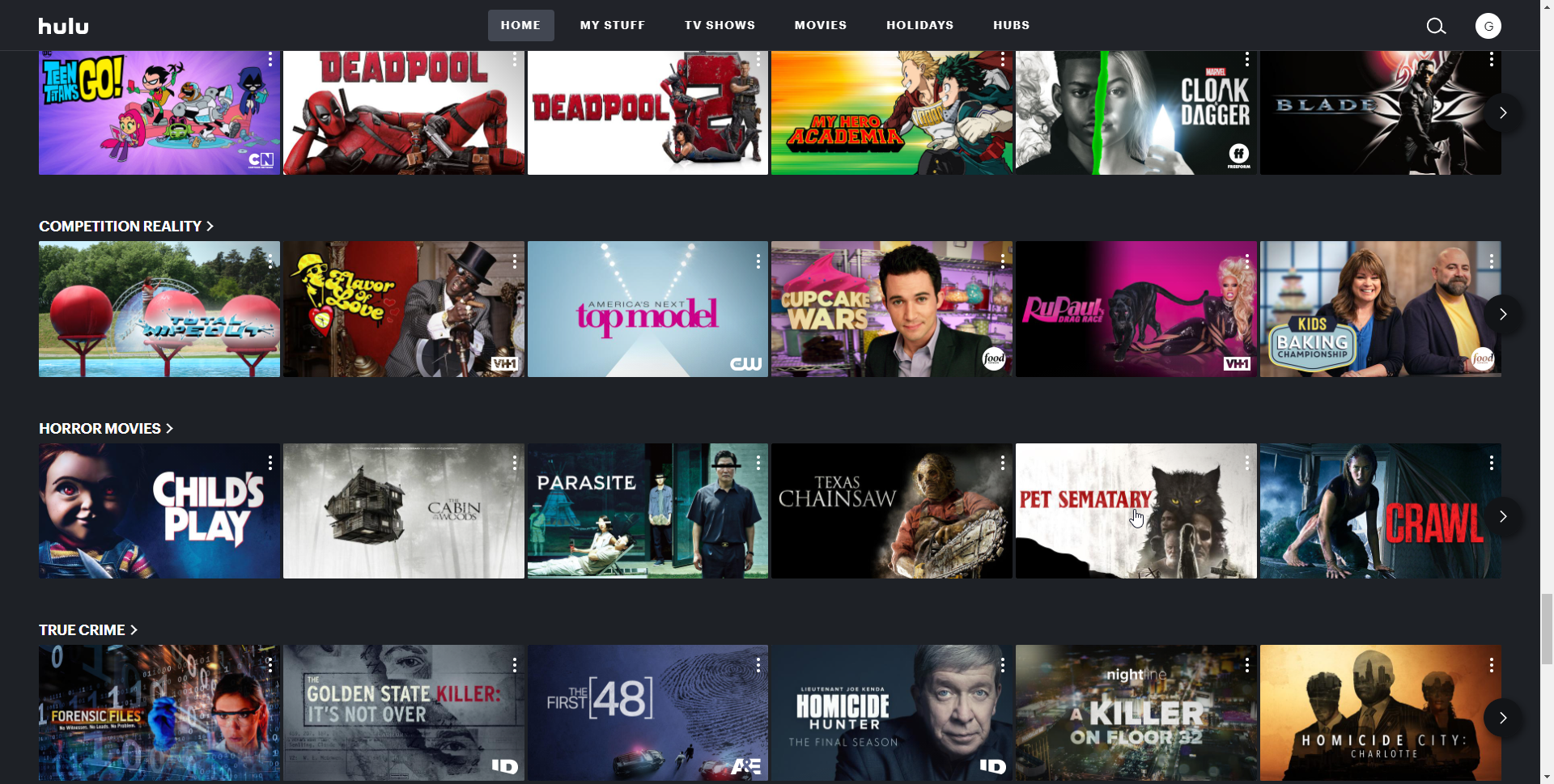 Hulu Interface