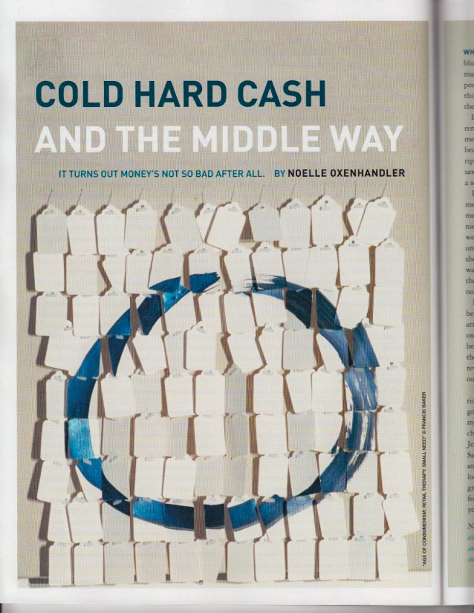 Trycycle Magazine article the middle way, featuring artwork by Francis Baker