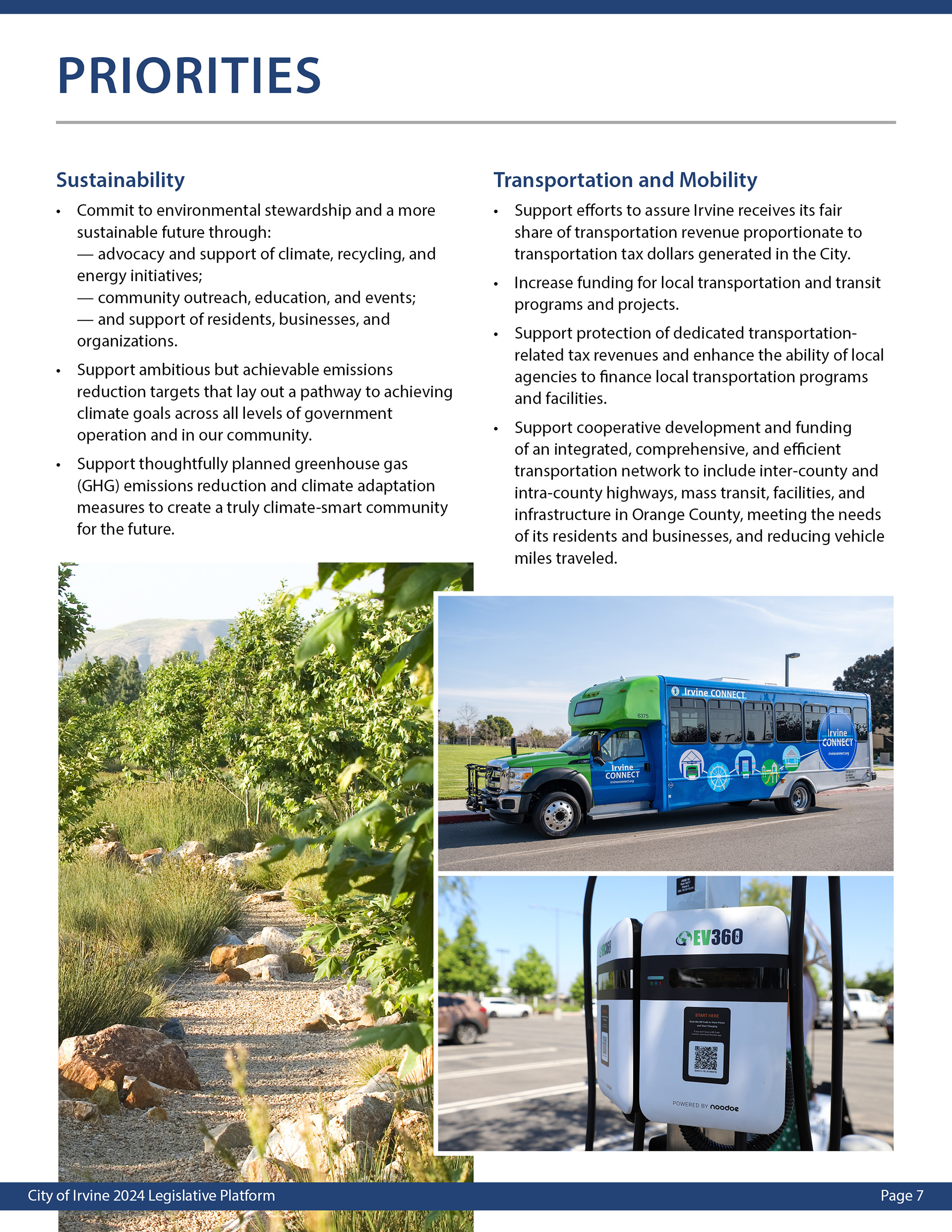 Irvine Legislative Platform Book (Pg. 7)