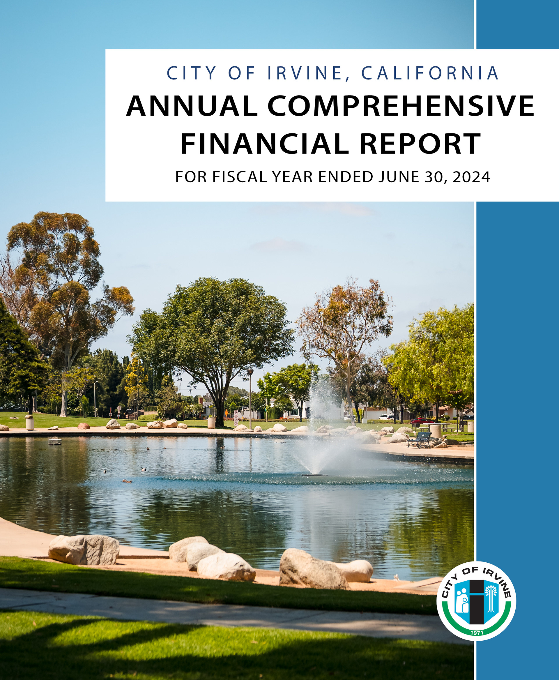 City of Irvine Annual Finance Report Cover