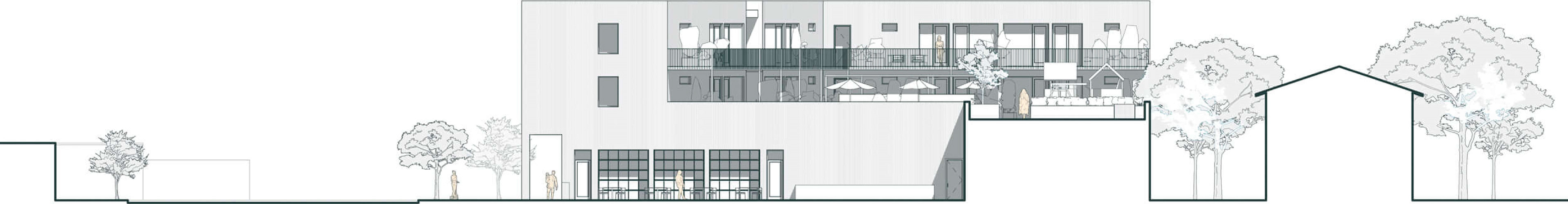 West Elevation of East Building