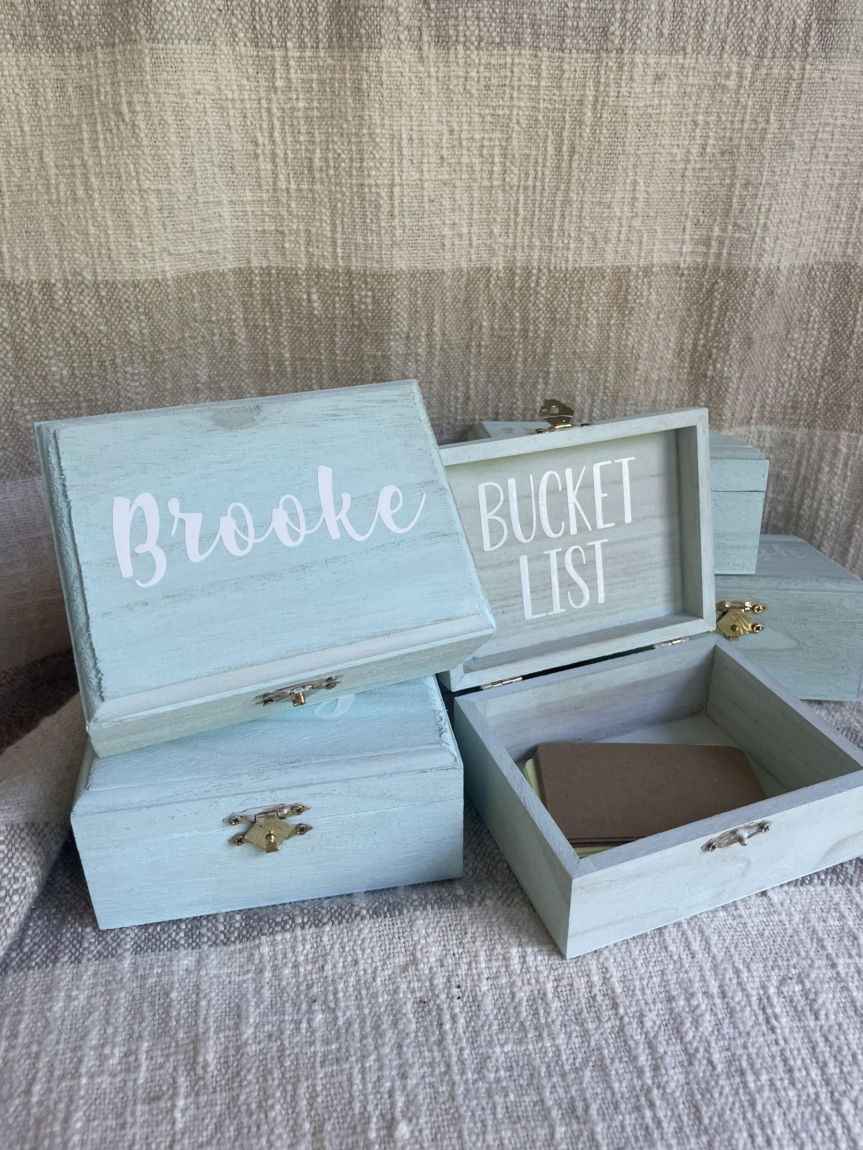 Custom Gifts 2022 hand painted and vinyl on wooden boxes