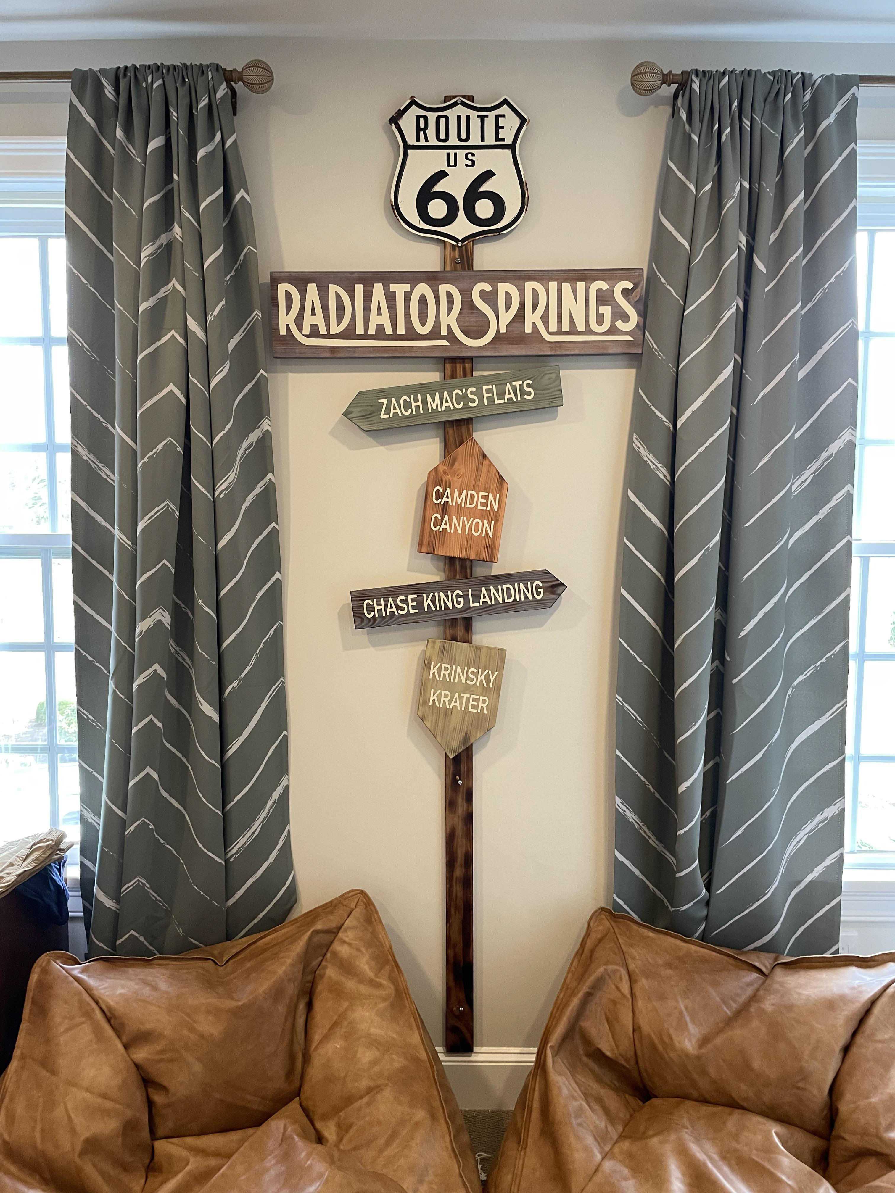 Children's Bedroom 2021 hand painted and vinyl on wood