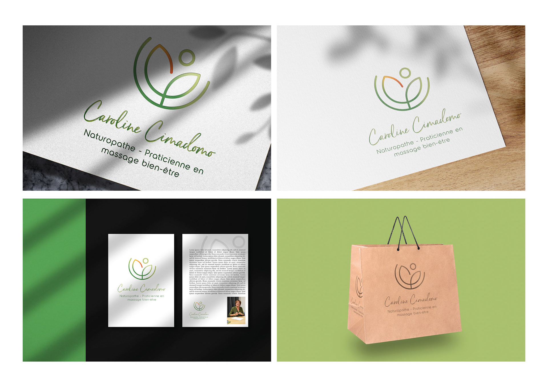 Conception et réalisation du logo de Caroline Cimadomo, naturopathe à Crolles